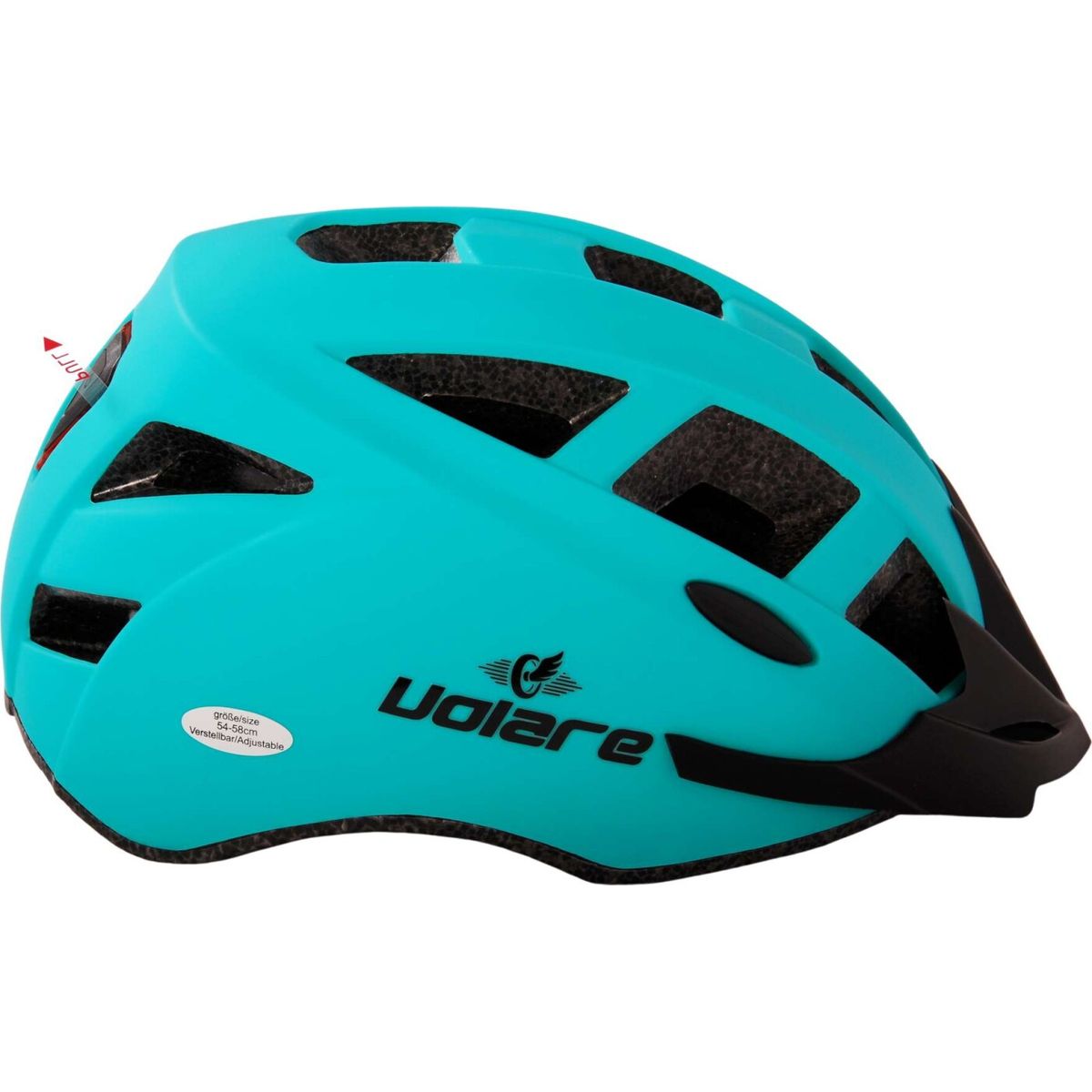 Cykelhjelm Med Lys - Grøn - Led Lys - 54-58 Cm - Volare