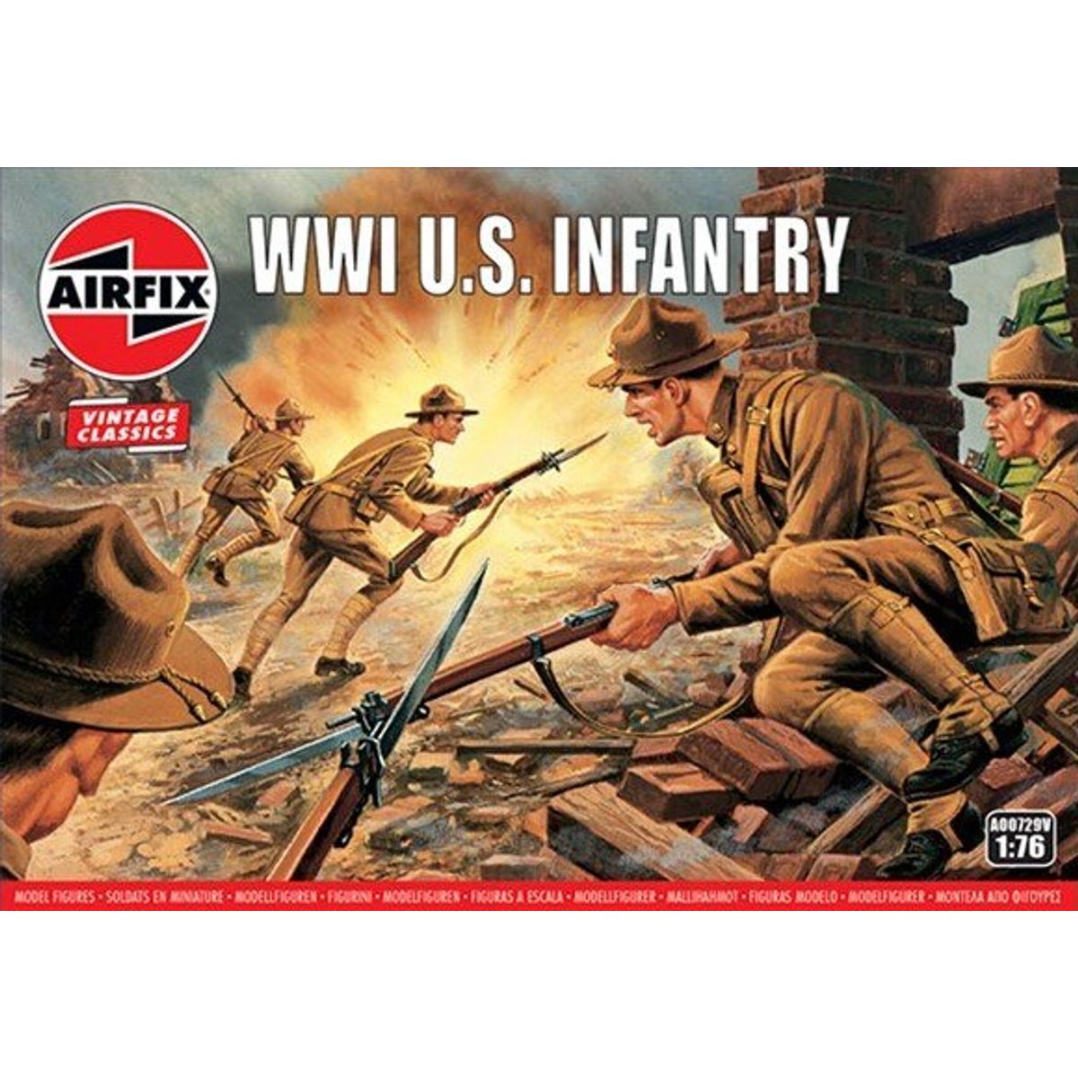 Airfix - Ww1 U.s. Infantry - Vintage Classics - 1:76 - A00729v