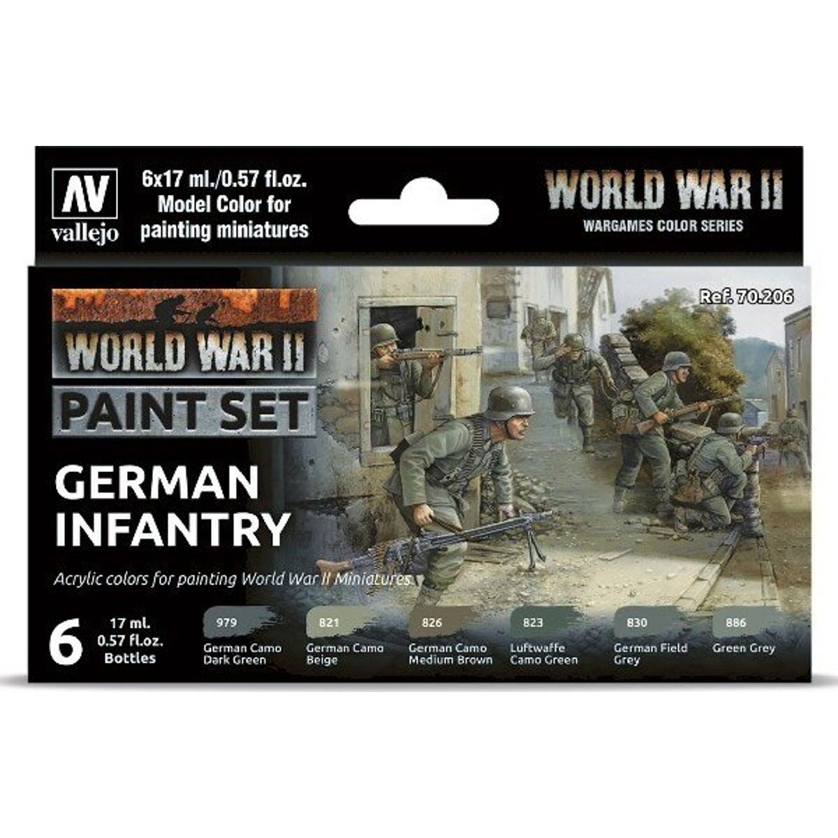 Vallejo - Wwii Paint Set - German Infantry - 6x17 Ml - 70206