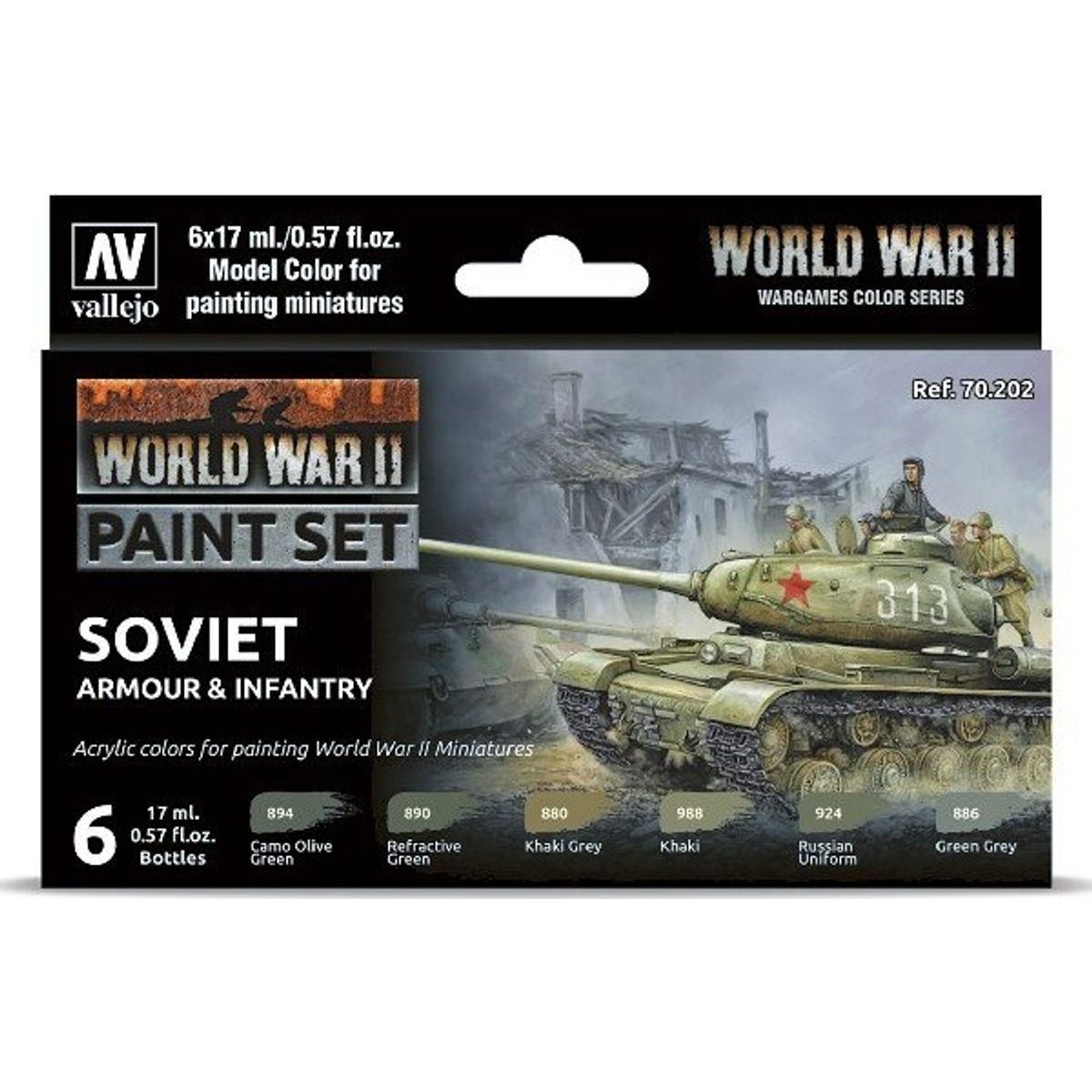 Vallejo - Wwii Paint Set Soviet Armour & Infantry 6x17 Ml - 70202