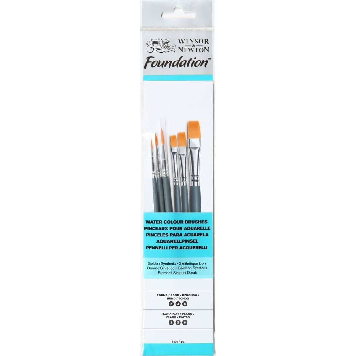 Winsor & Newton - Foundation Brushes - Water Colour - 6 Stk - Malerpensler