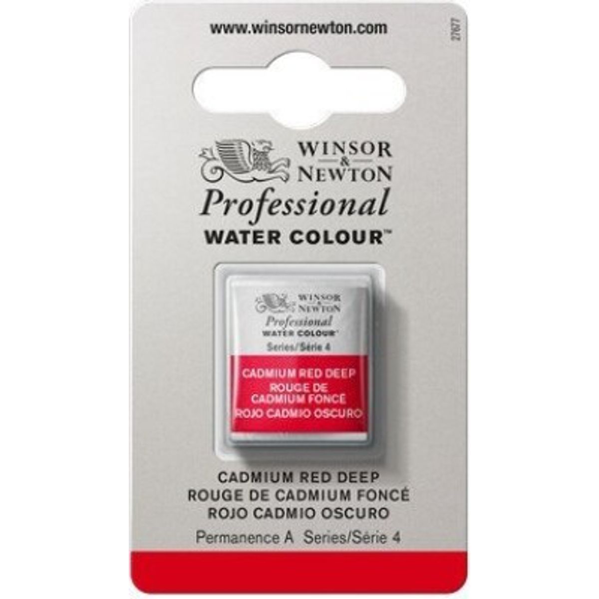 Winsor & Newton - Akvarelfarve 1/2 Pan - Cadmium Red Deep