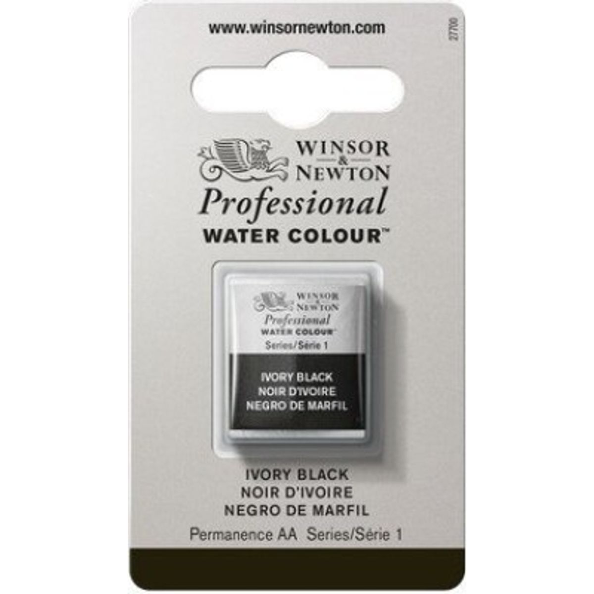 Winsor & Newton - Akvarelfarve 1/2 Pan - Ivory Black