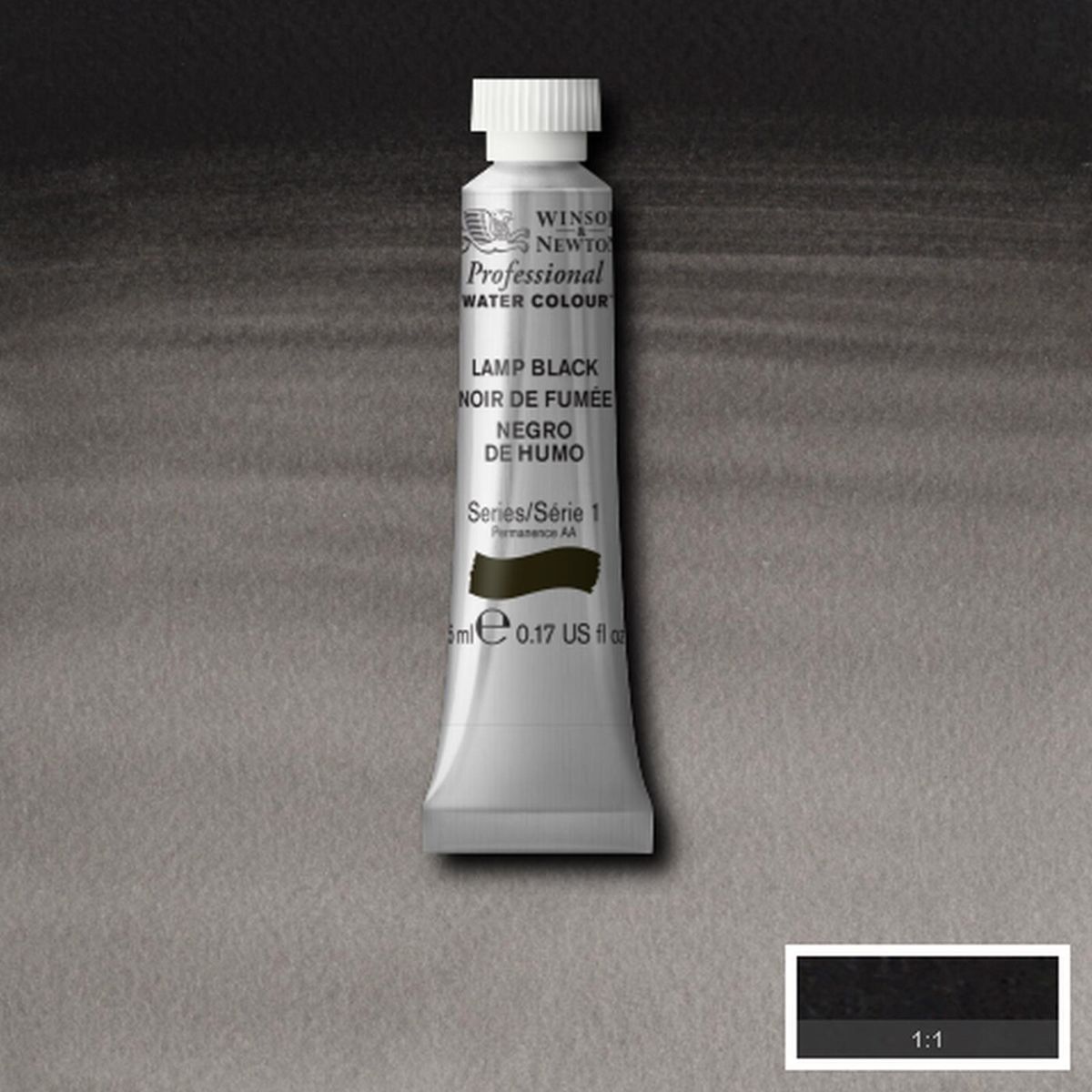 Winsor & Newton - Akvarelfarve - Lamp Black 5 Ml