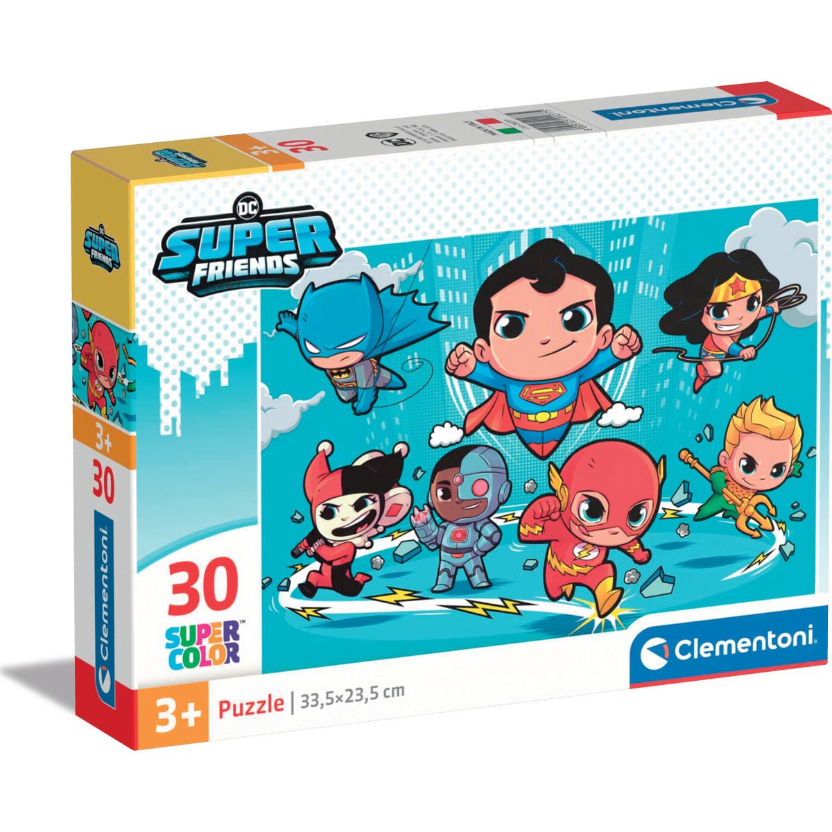 Clementoni Puslespil - Dc Super Friends - Super Color - 30 Brikker