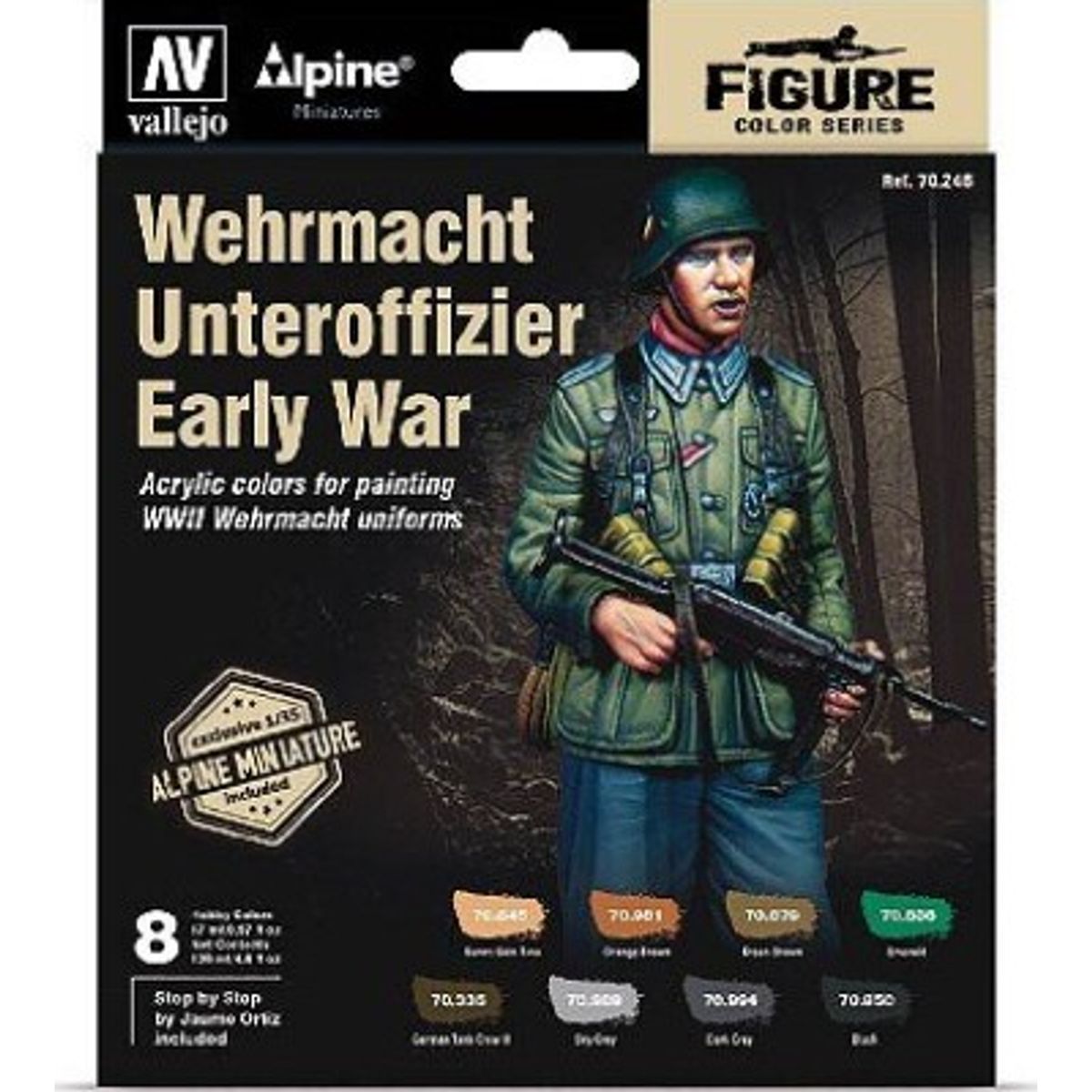 Vallejo - Figur Maling Sæt - Wehrmacht Unteroffizier Early War - 1:35 - 8x17 Ml