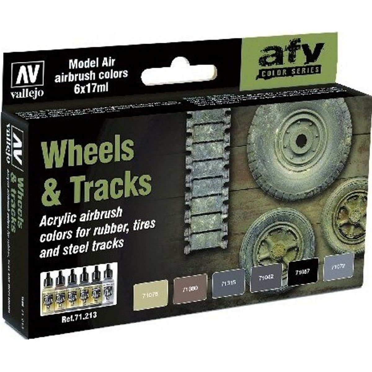 Vallejo - Wheels & Tracks - Acrylic Airbrush - 6x17ml - 71213