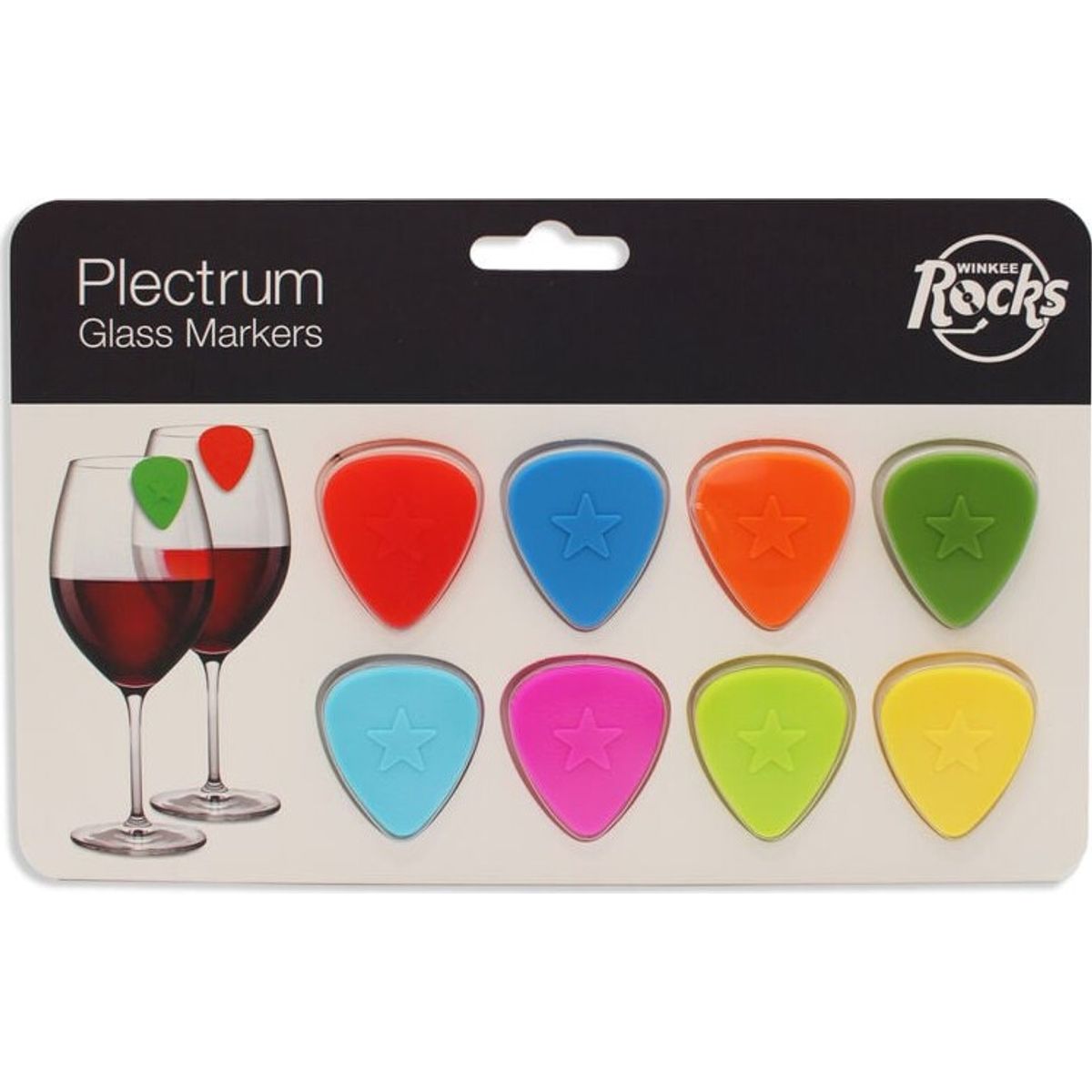 Winkee - Drinks Markører - Plectrum Glass Markers - Set Of 8