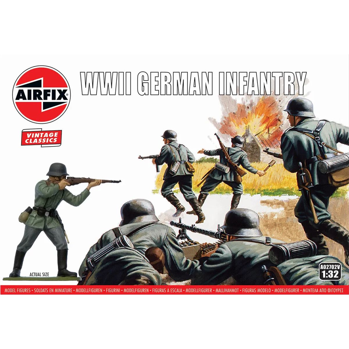 Airfix - Wwii German Infantry Model Figurer - Vintage Classics - 1:32 - A02702v