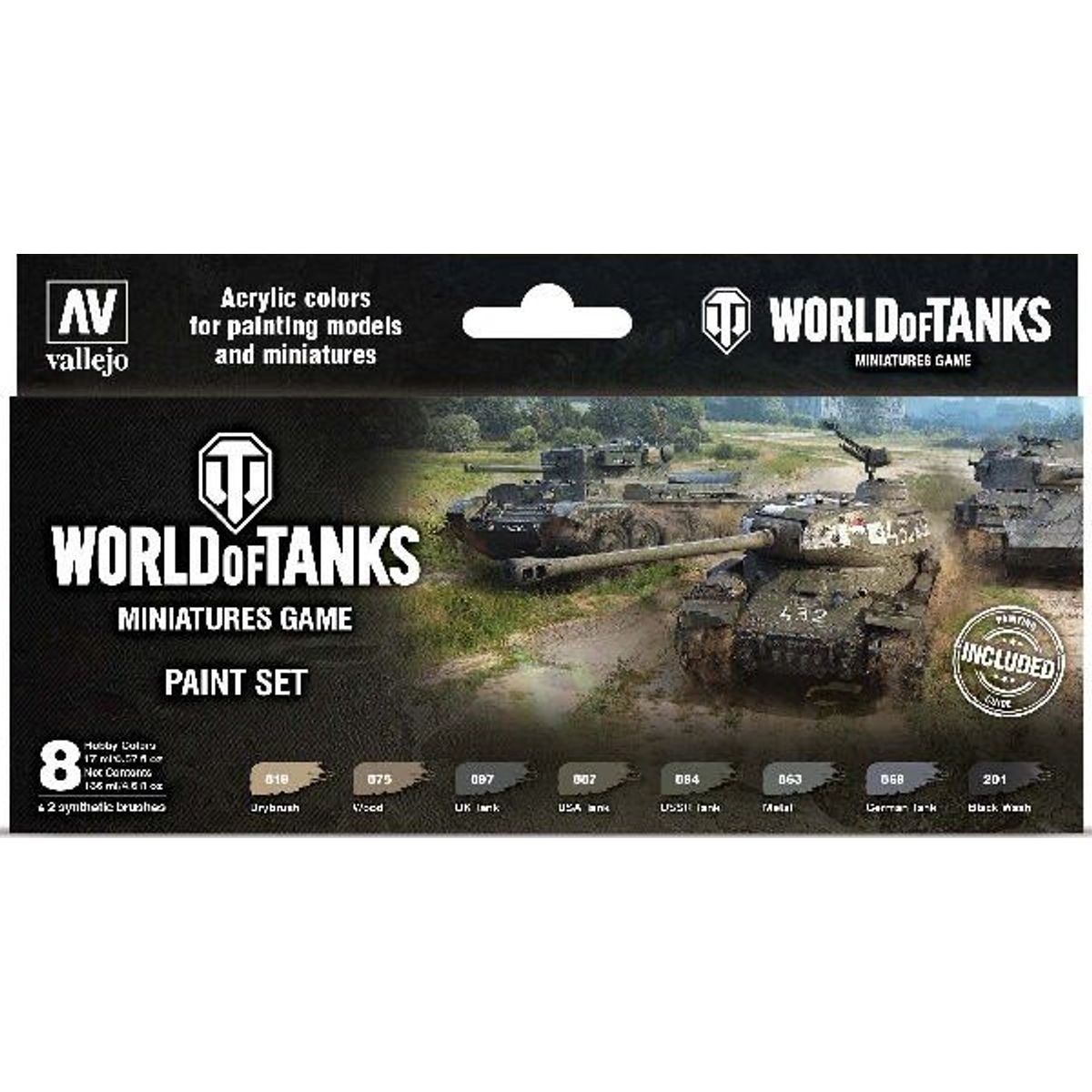 Vallejo - Maling Sæt Til Modelhobby - World Of Tanks - 8x17 Ml