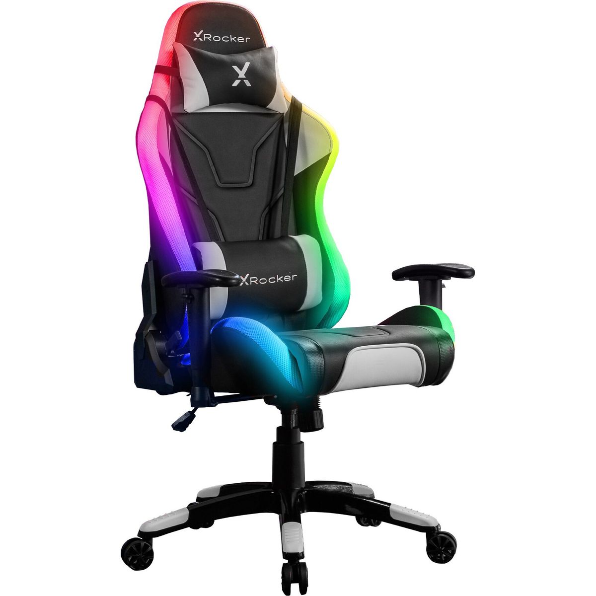 X-rocker - Agility Sport - Gaming Stol Med Rgb Lys - Sort Grå