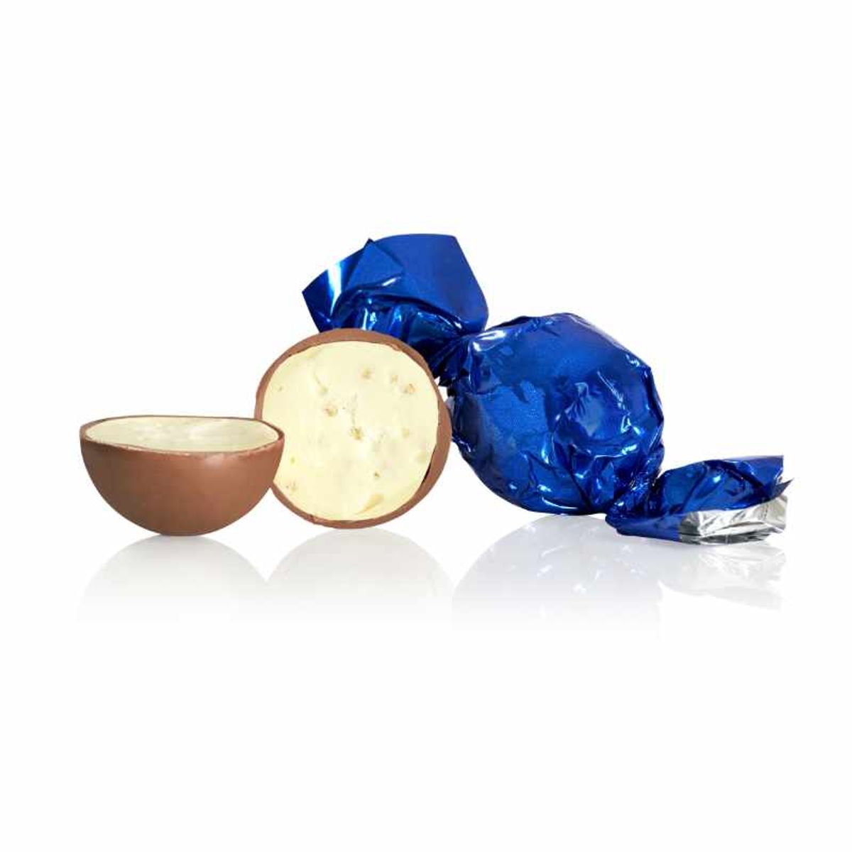 Fyldte chokoladekugler m/ yoghurtcrisp - Blå - 1 kg