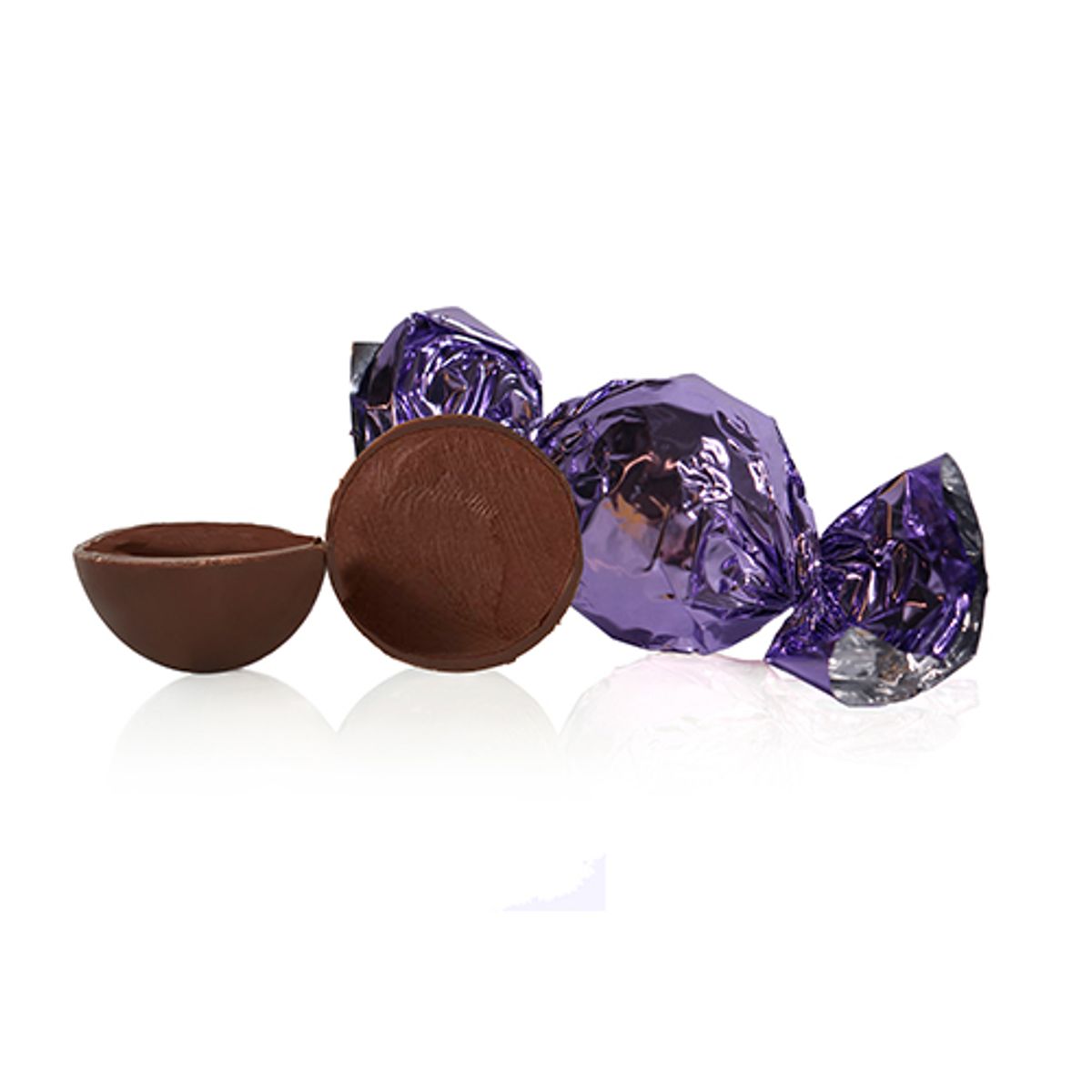 Fyldte chokoladekugler m/ mørk chokoladeganache - Lavendel - 1 kg