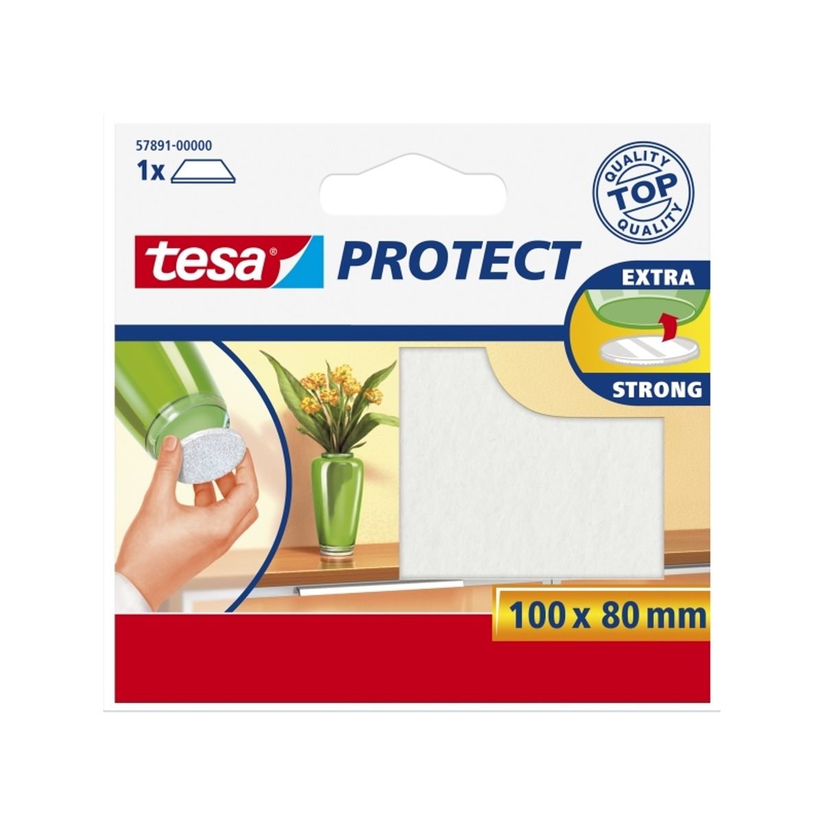 Tesa Protect Felt Glides Rektangulære 100 X 80 Mm Hvid