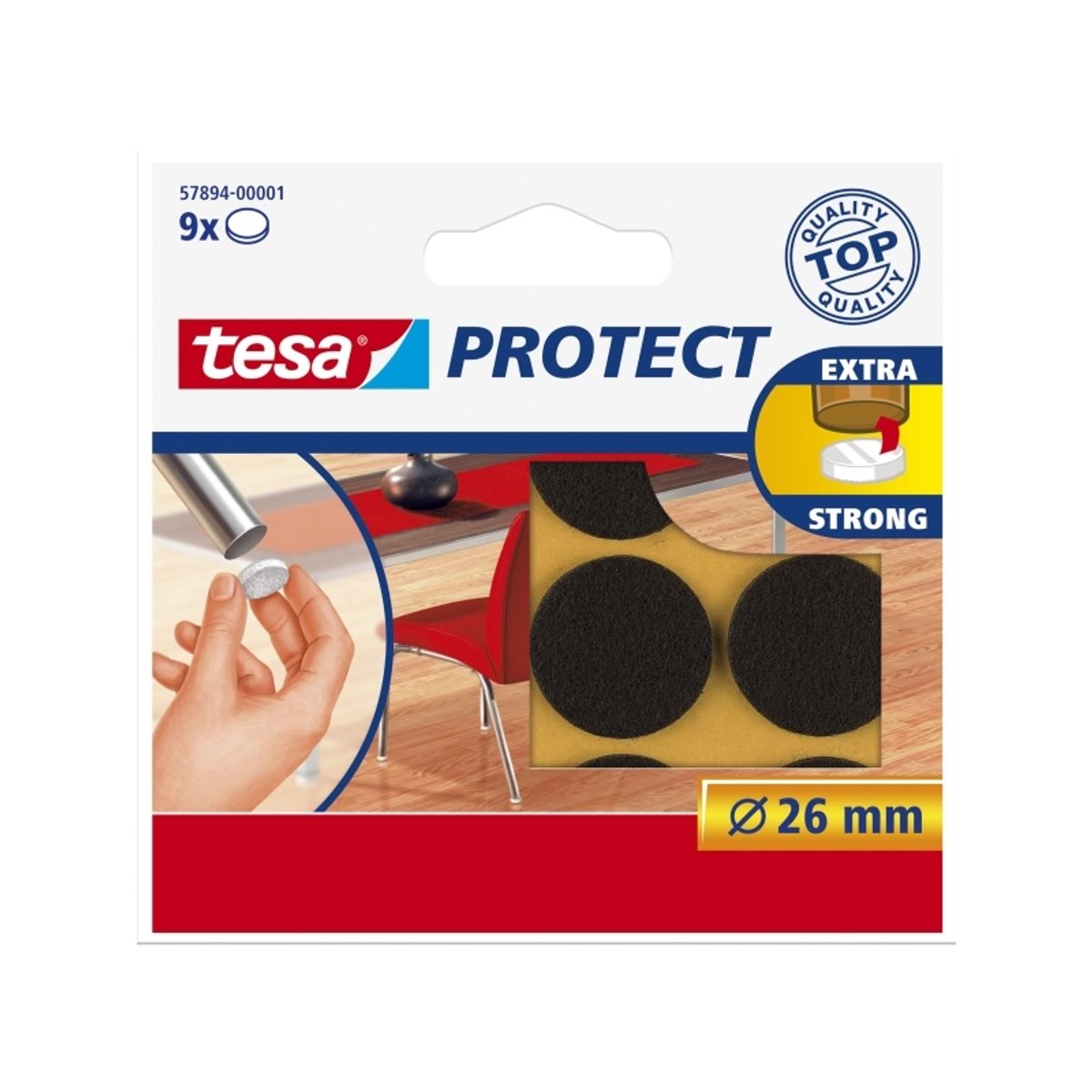 Tesa Protect Filt Glider Rund 26Mm Brun 9 Stk.