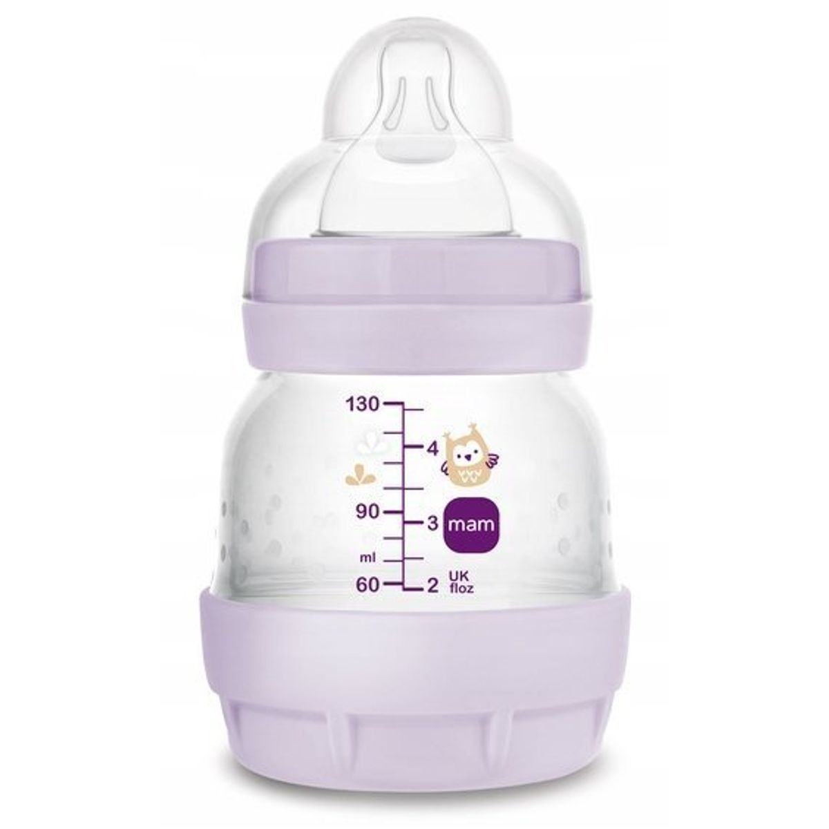 Mam Baby 1087 Flaske - Perfect Start - 130Ml - Planet Love Baby Girl - Purple- 1 Pcs.