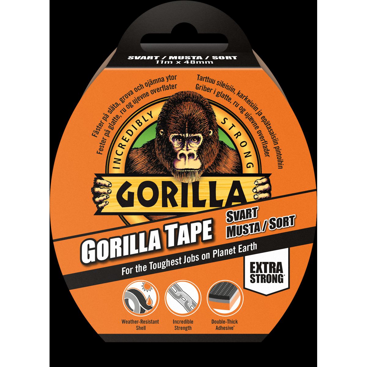 Gorilla Tape Svart 11mx48mm