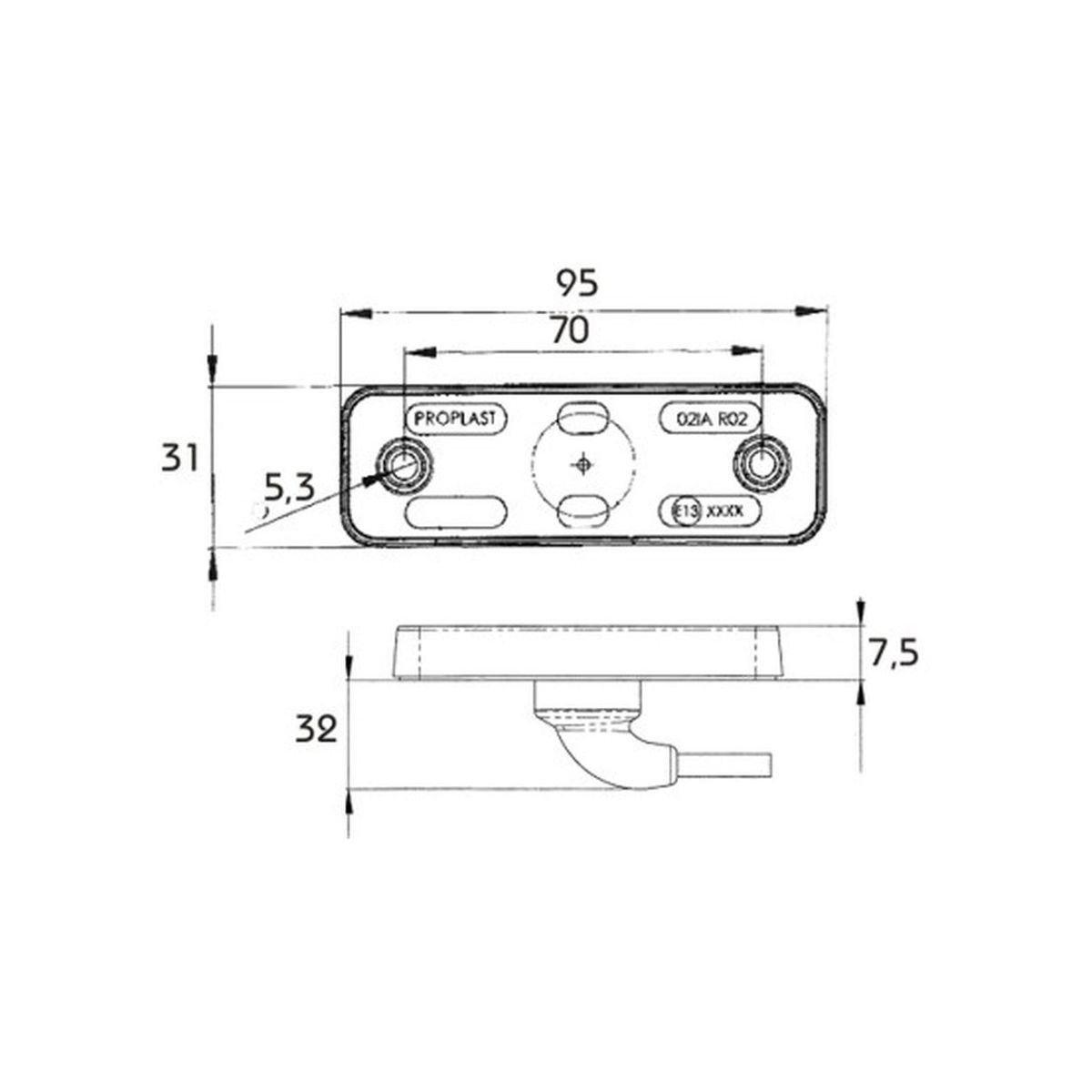 Variant Positionslygte 12V LED, hvid for Variant I & II