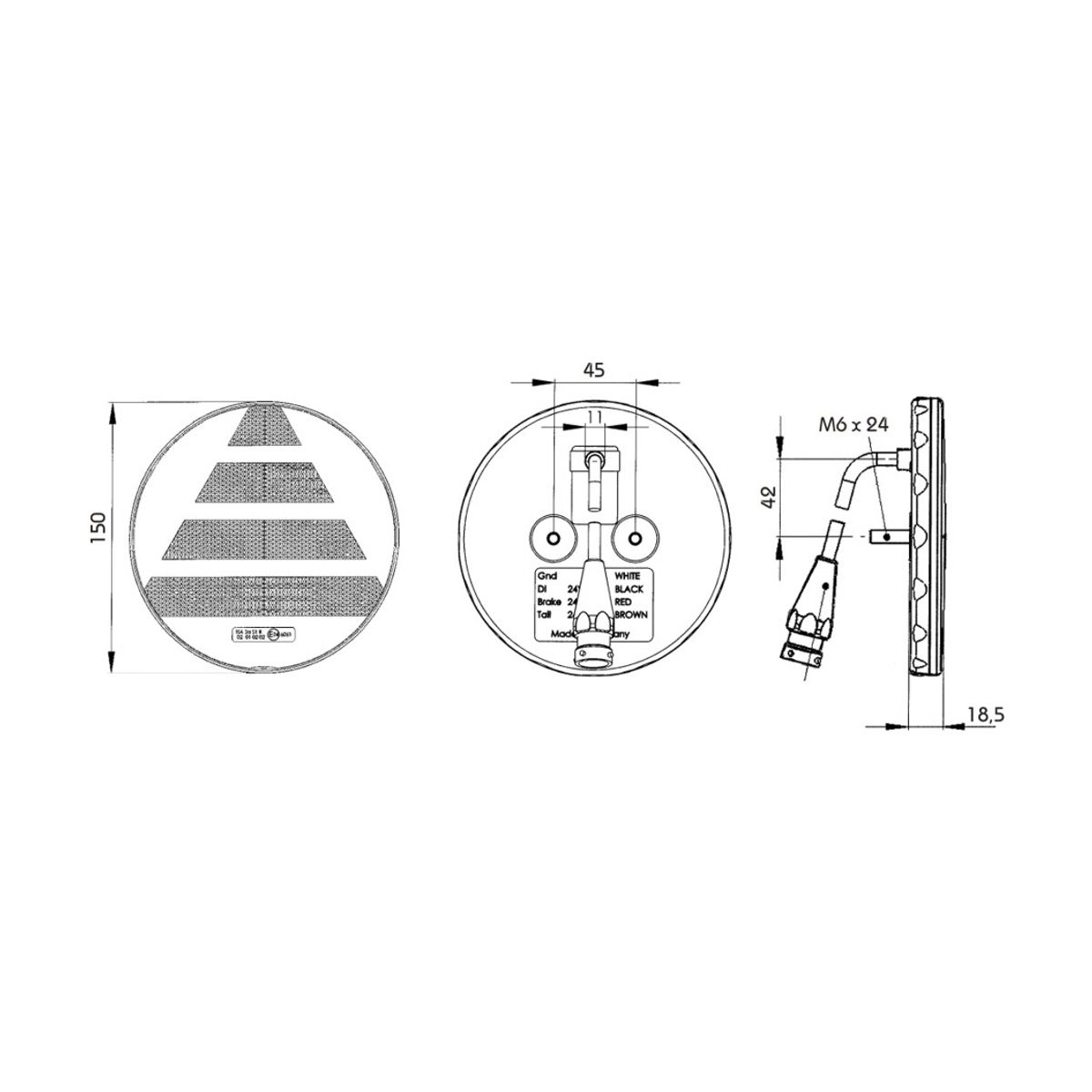 Variant Baglygte 12V LED for Variant I & II