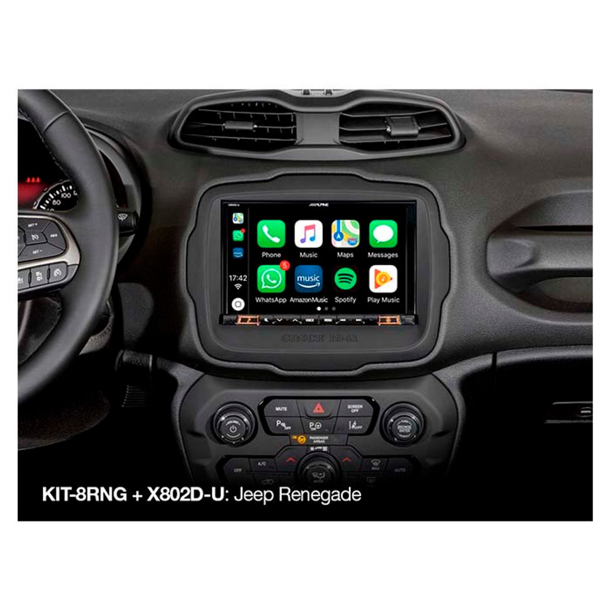 2-DIN 8" kit til Jeep Renegade