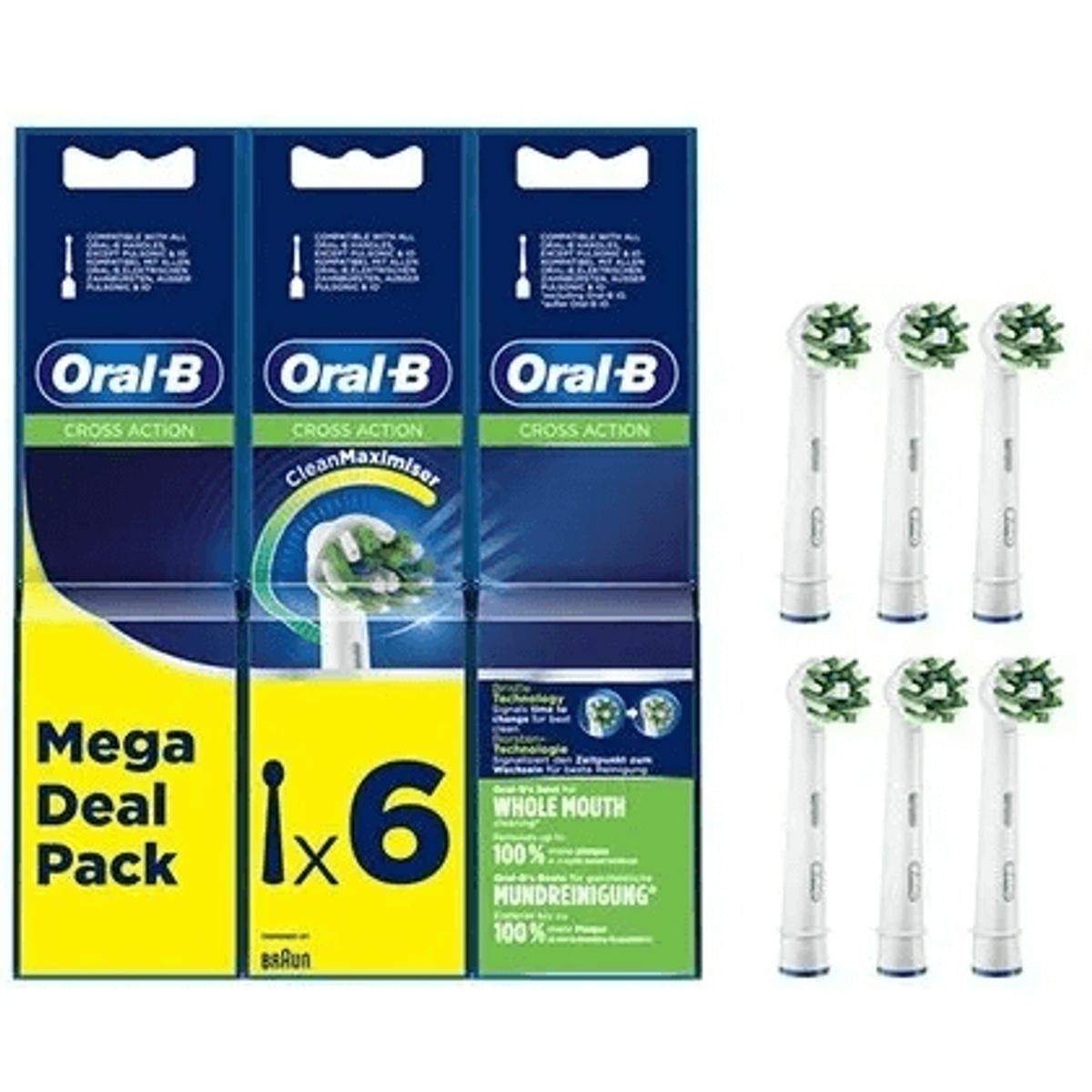 Oral-B CrossAction 6-pack - Hvid