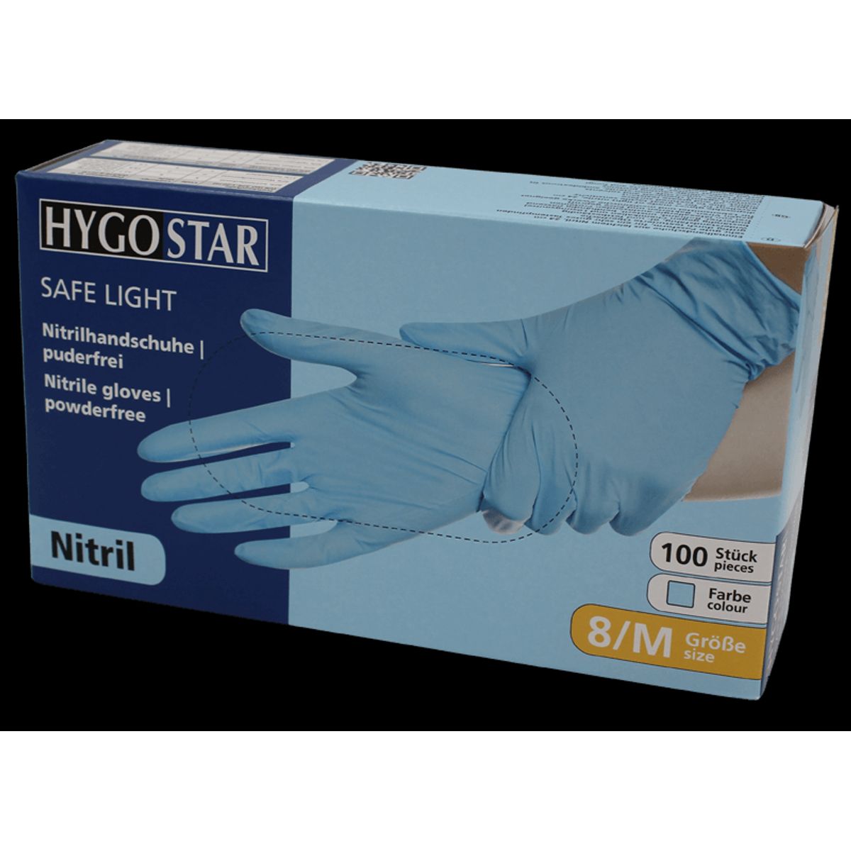 Nitril engangshandske Hygostar Safe Light pudderfri - Medium