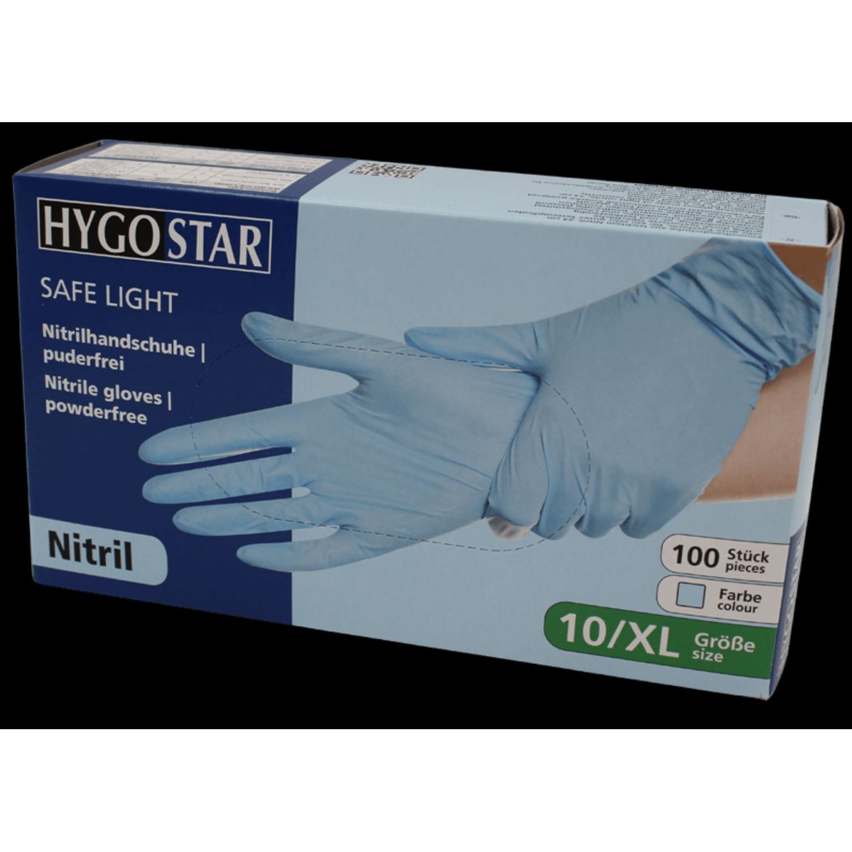 Nitril engangshandske Hygostar Safe Light pudderfri - X-large