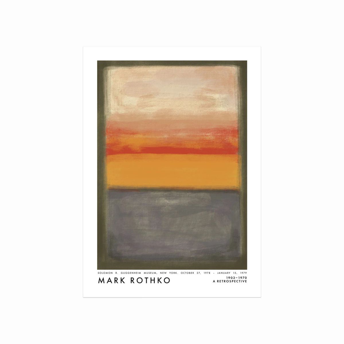 Mark Rothko plakat (Orange, white, red, green)