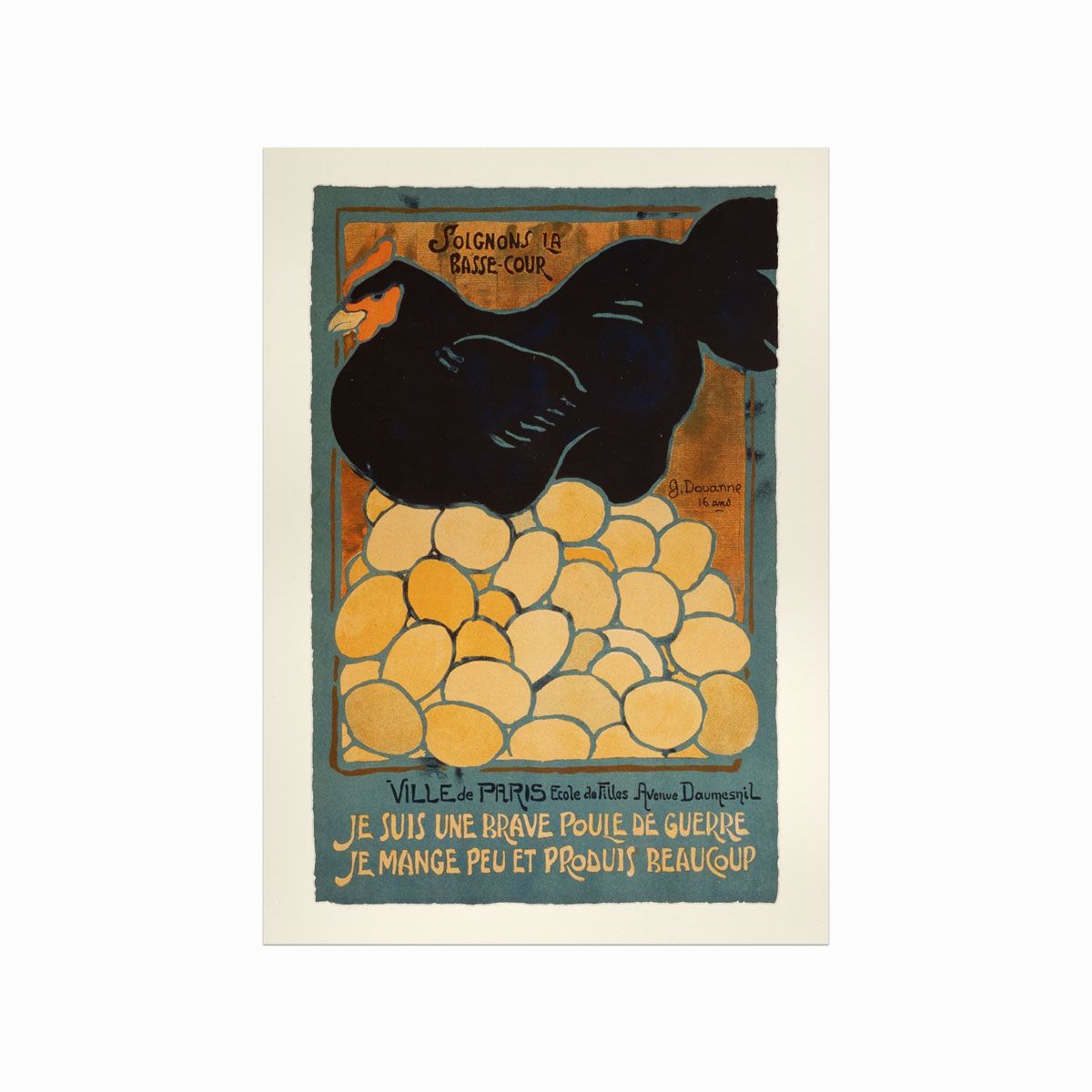 Vintage plakat Je suis une brave poule