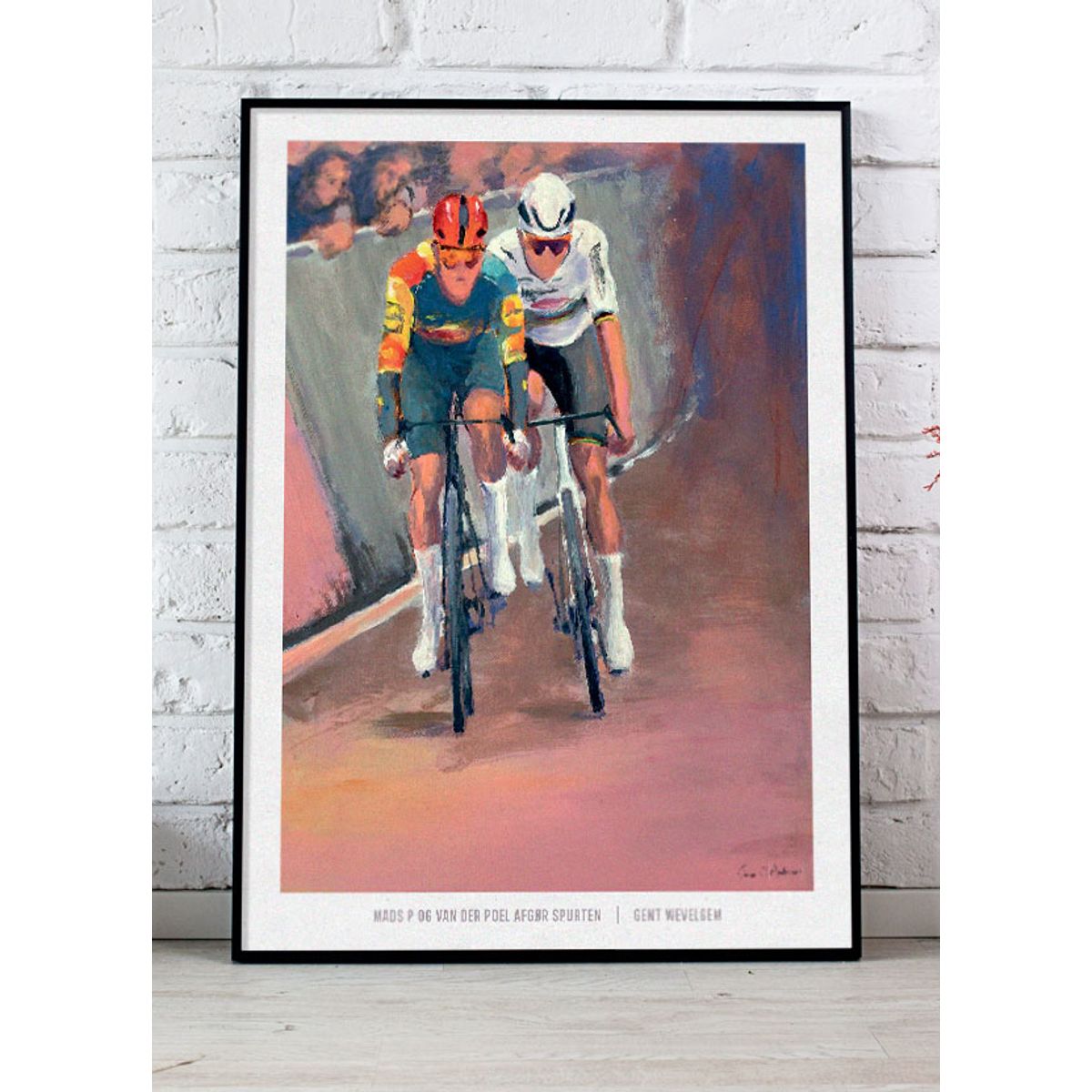 Mads P og van der Poel afgør spurten-plakat - 29,7 x 21 cm (A4) Kr. 199,-