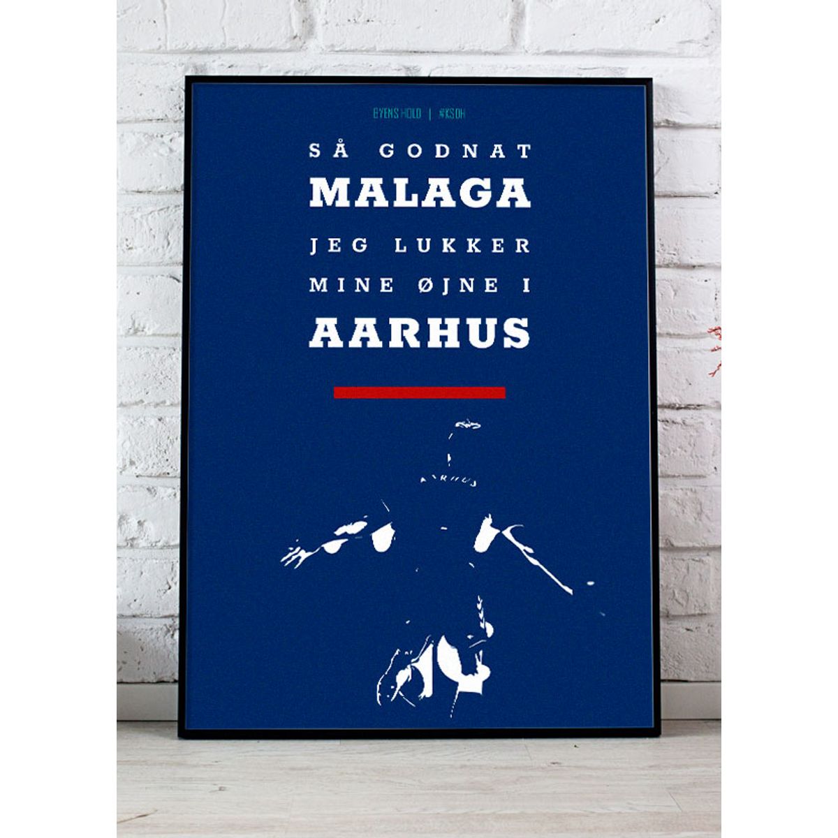 AGF-plakat - Malaga med spiller - 70 x 100 cm - Kr. 349,-