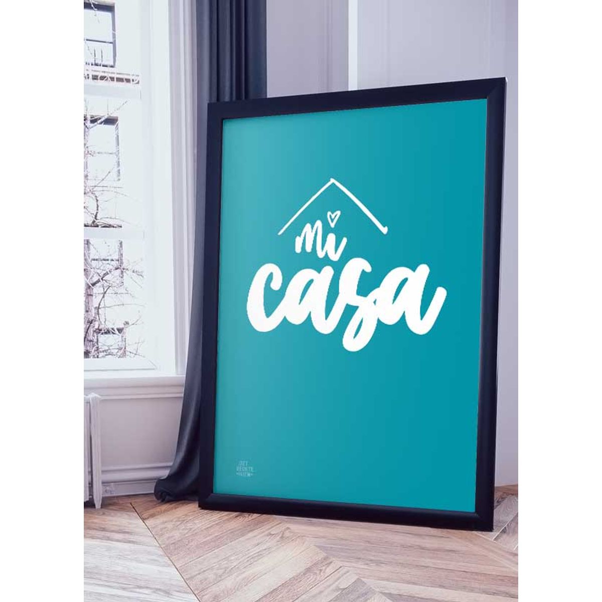 Mi casa-plakat (blå) - 30 x 40 cm - Kr. 219,-