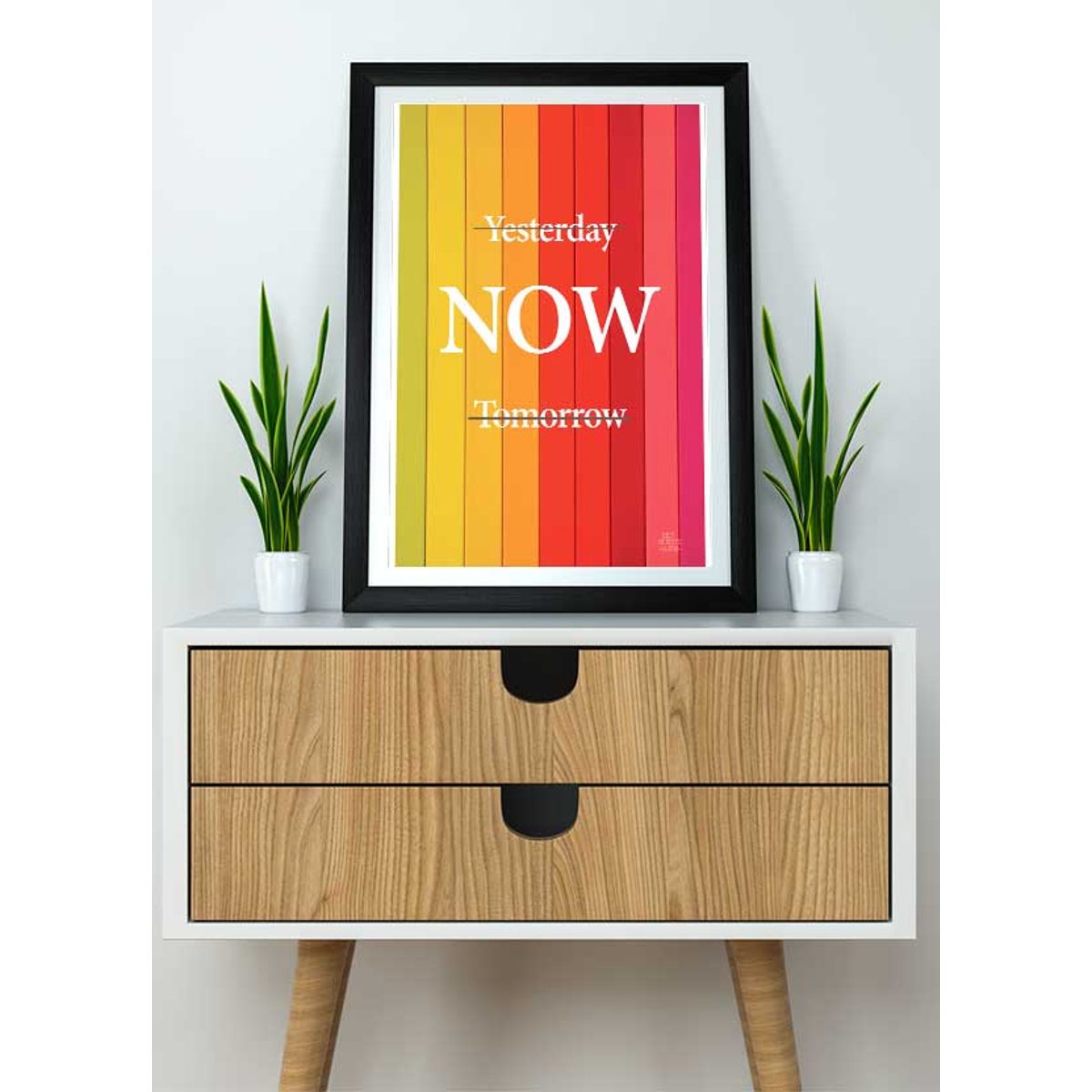 Yesterday, now, tomorrow-plakat (farverig) - 50 x 70 cm - Kr. 279,-