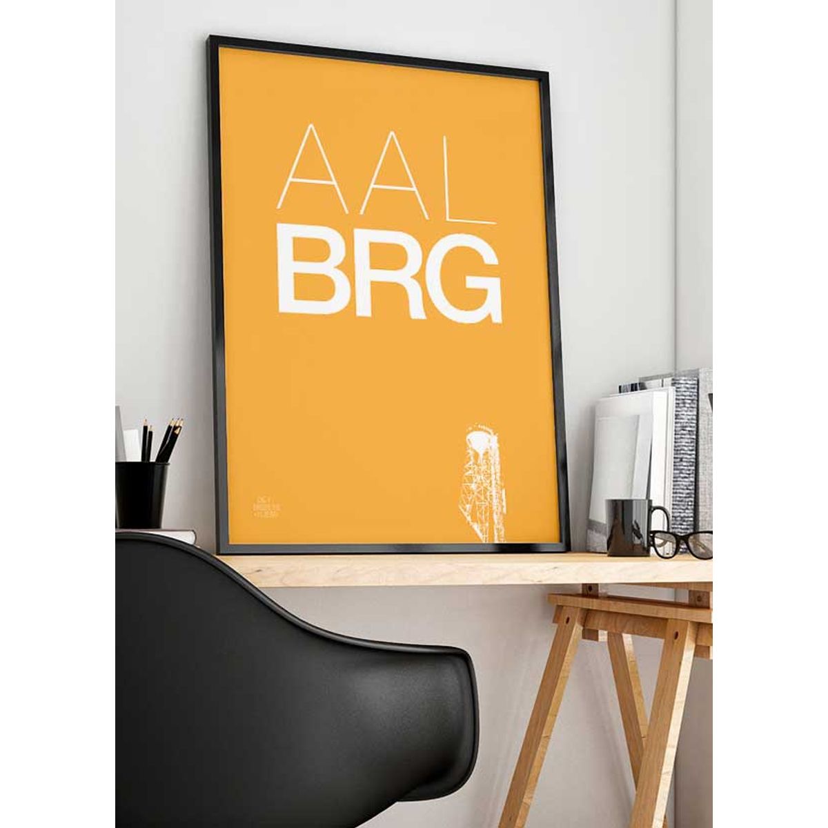 Aalborg-plakat med Aalborg tårnet - 70 x 100 cm - Kr. 349,-