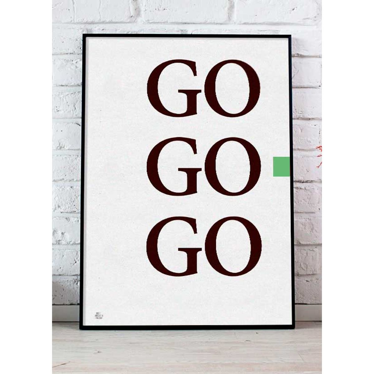 GO GO GO-plakat (grøn) - 50 x 70 cm - Kr. 279,-