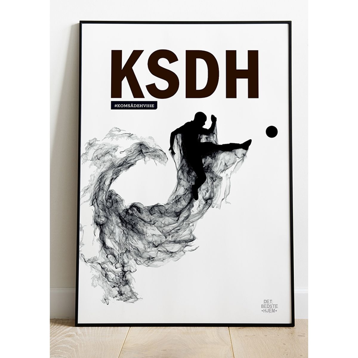 Kom så de hviiie-spark-fodboldplakat - 50 x 70 cm - Kr. 279,-