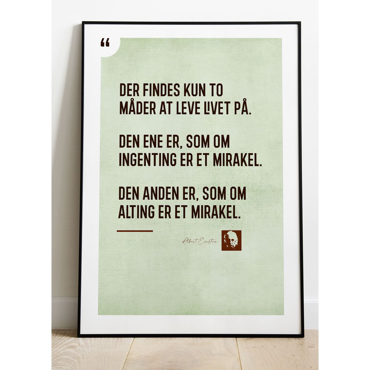 Einstein-mirakel-citatplakat - 30 x 40 cm - Kr. 219,-