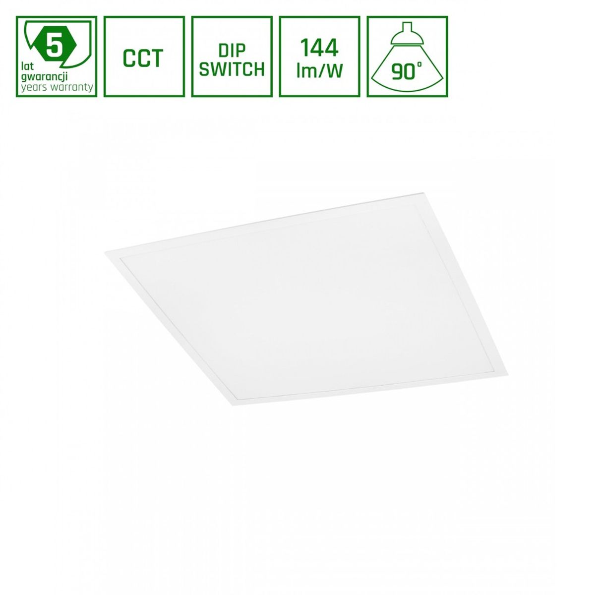 Algine Panel bagbelyst 25W/40W/45W - CCT 230V 120° IP20 UGR19 620x620x34mm hvid - Dæmpbar : Ikke dæmpbar, Kulør : CCT (Varm til Kold Hvid)