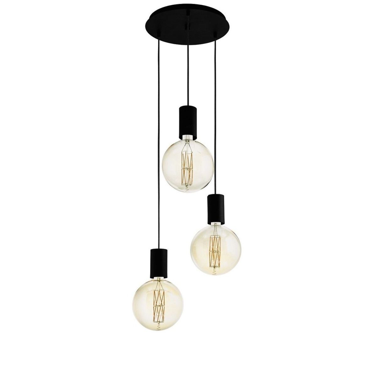 EGLO Pozueta Pendel lampe i Klynge Med 3xE27 i Sort