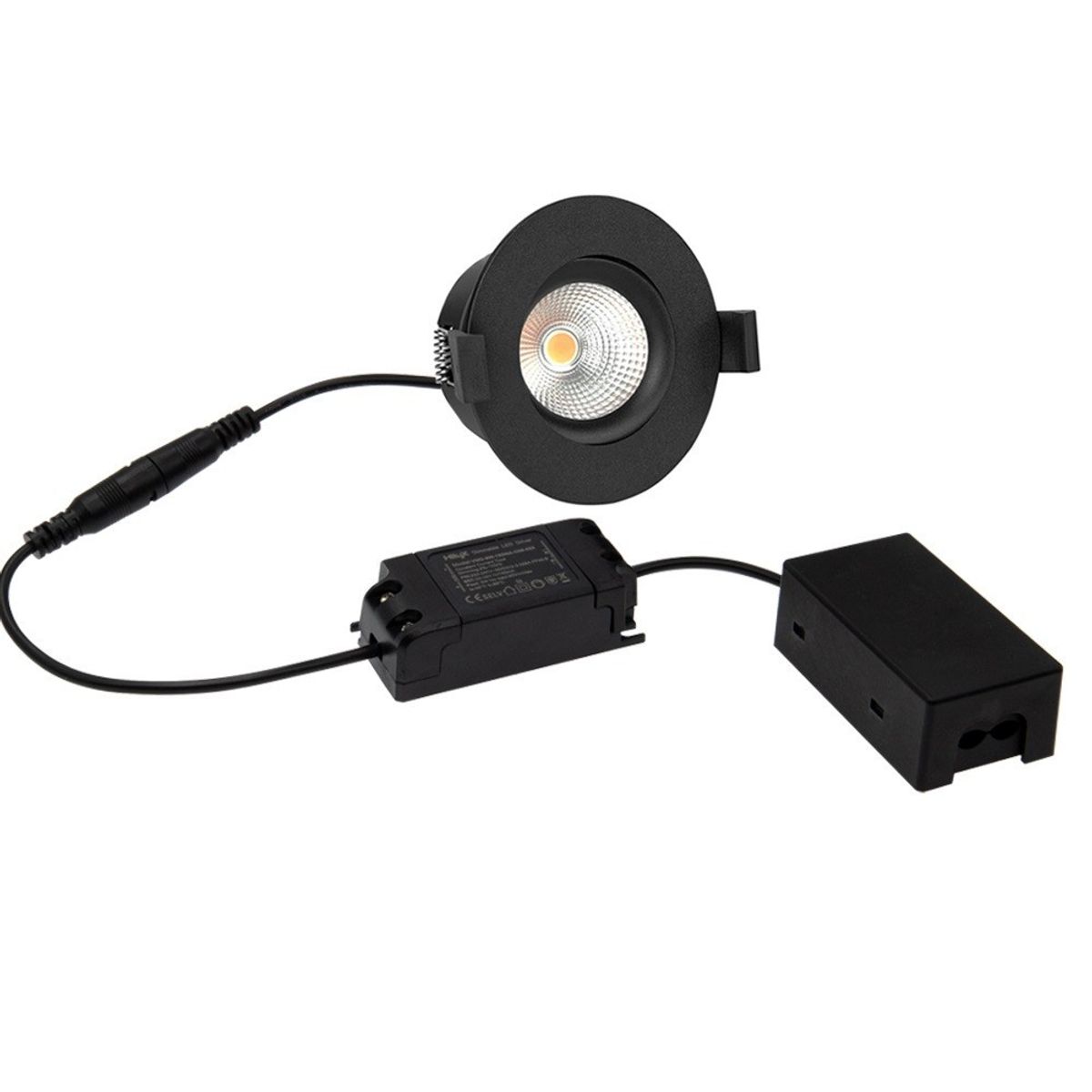 HiluX D3 Tilt360 LED Indbygningsspot 6W i 3000K, Ra97, Dim - Sort