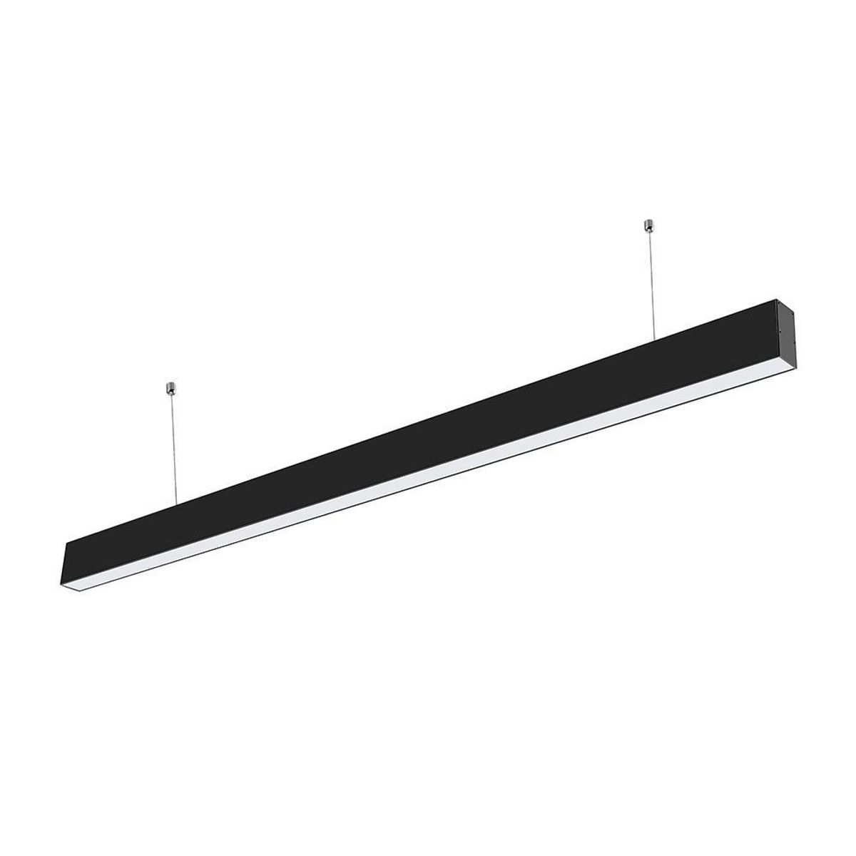 V-Tac 40W LED nedhængt loftarmatur - 120cm, Samsung LED chip, 230V, inkl. lyskilde - Farve på hus : Sort, Kulør : Neutral