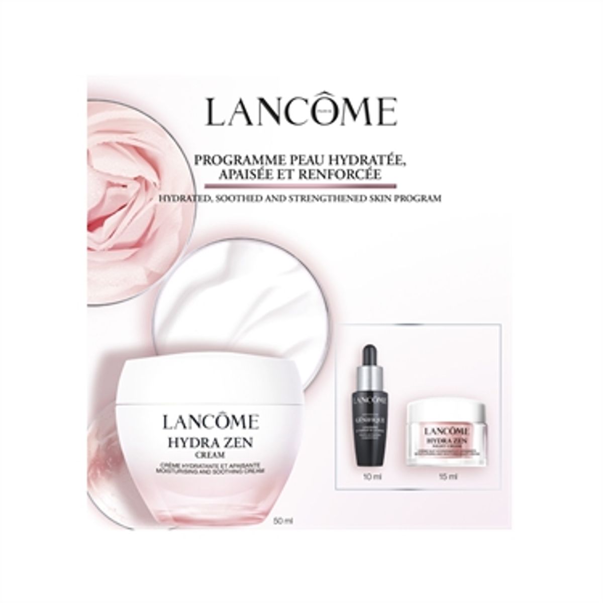 Lancome Hydra Zen Cream 50 ml , 10 ml Genifique Serum, 15 ml Hydra Zen Night Cream Gavesæt