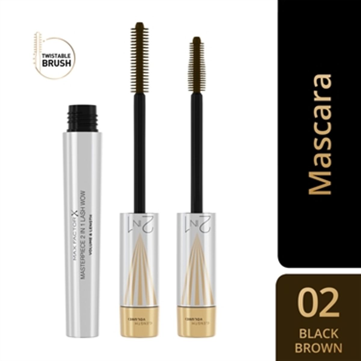 Max Factor Masterpiece 2 in 1 Lash Wow Black Brown