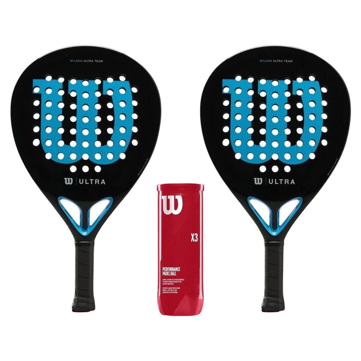 Wilson Pakketilbud (Wilson Ultra Team V2 Padel + Wilson Padel X3)