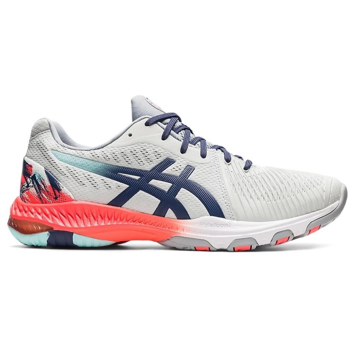 Asics Netburner Ballistic FF 2 Glacier Grey/Sunrise Red