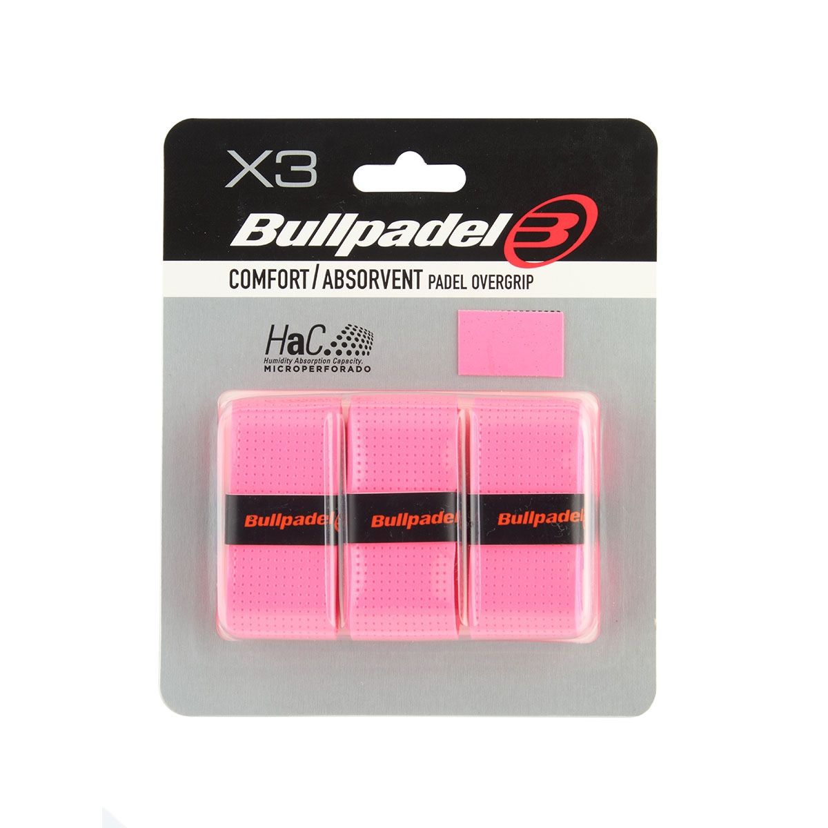 Bullpadel Comfort/Absorvent Padel Overgrip Pink 3-pak