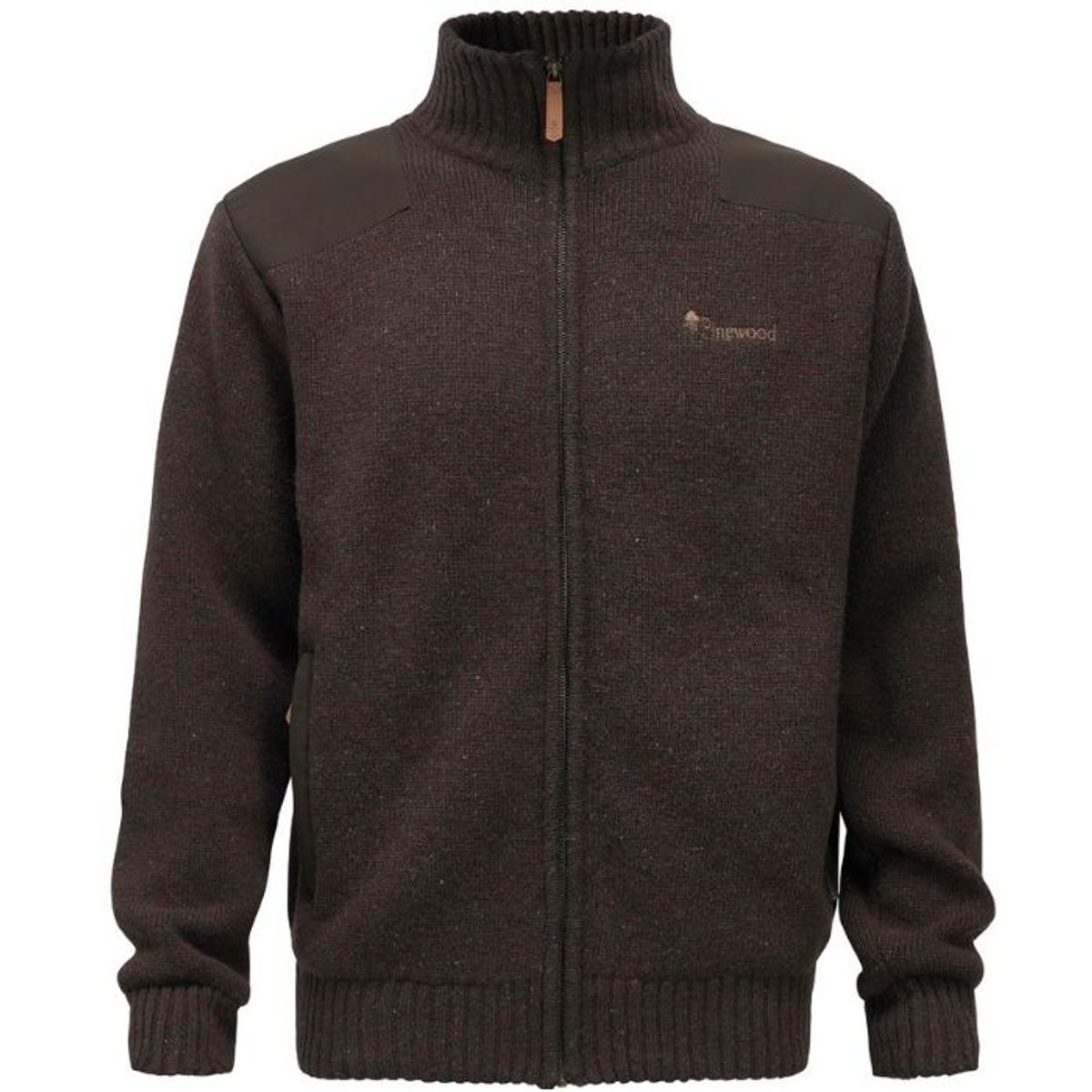 Pinewood Hurricane Full Zip Sweater D. Brown Melange