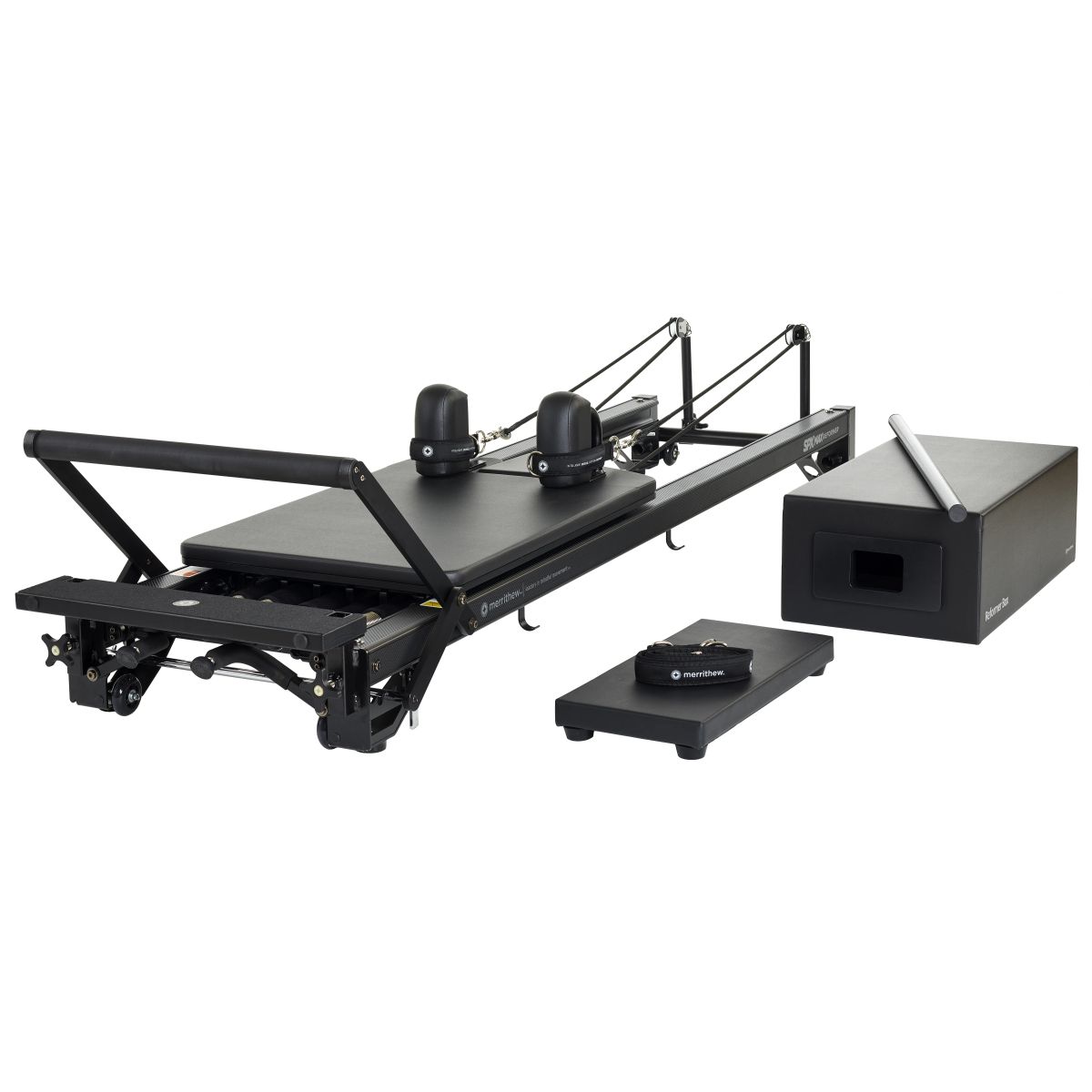 Merrithew SPX Max Reformer With Vertical Stand And High Precision Gearbar Bundle (Jet Black)