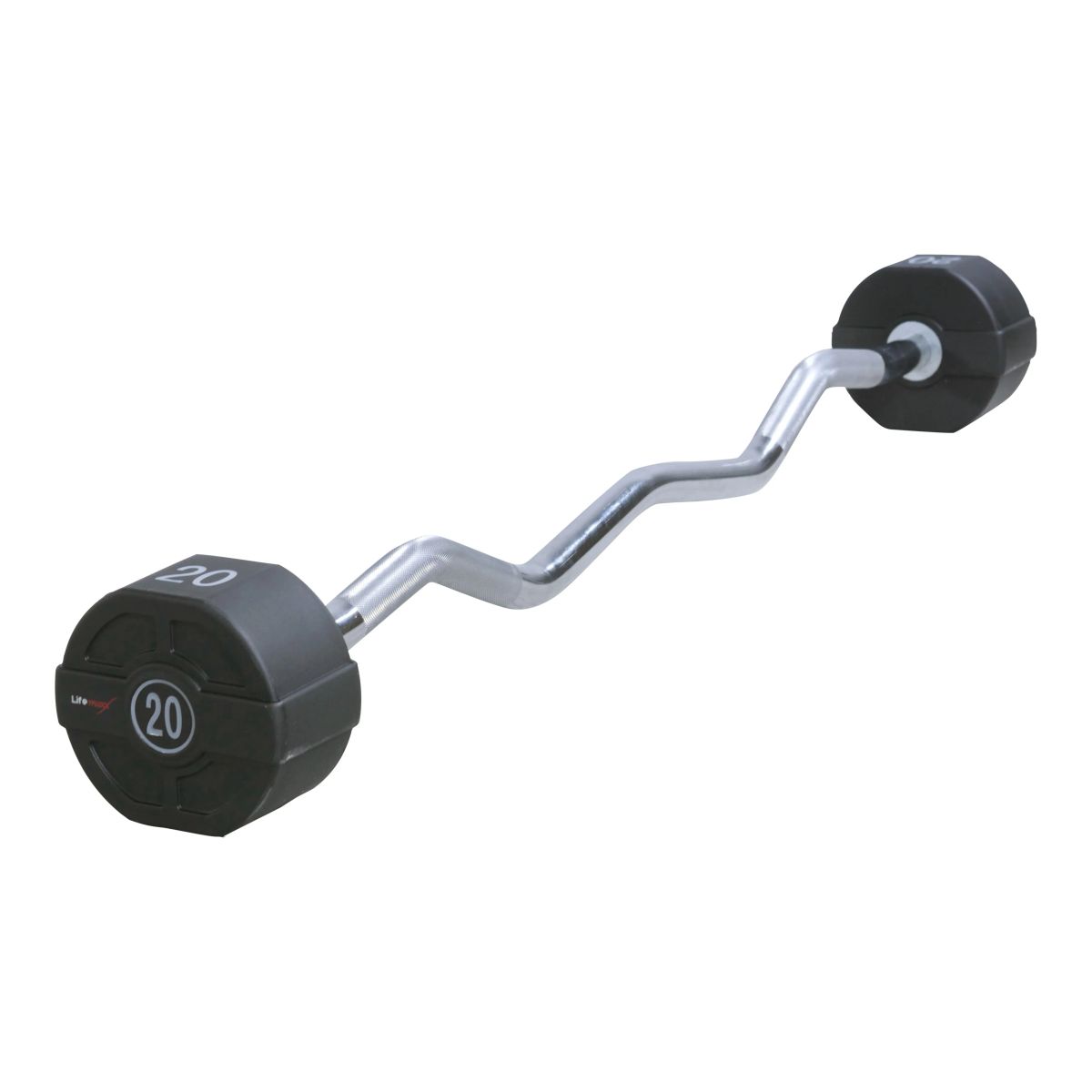 Lifemaxx PU EZ Vægtstang (40 kg) - curl vægtstang, faste skiver. Utrolig slidstærk. Perfekt til biceps- og triceps øvelser.