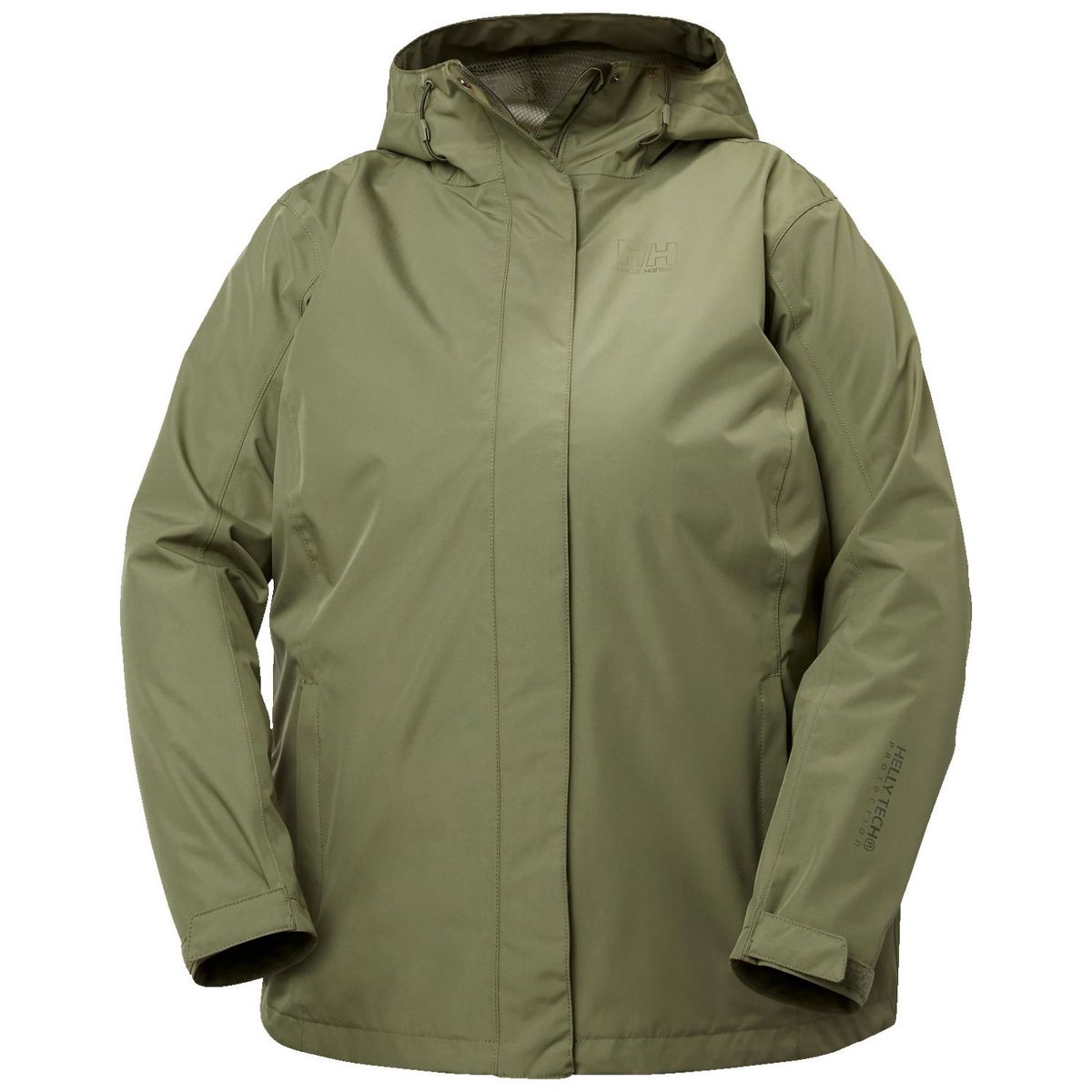 Helly Hansen Seven J Plus, regnjakke, dame, plus size, grøn